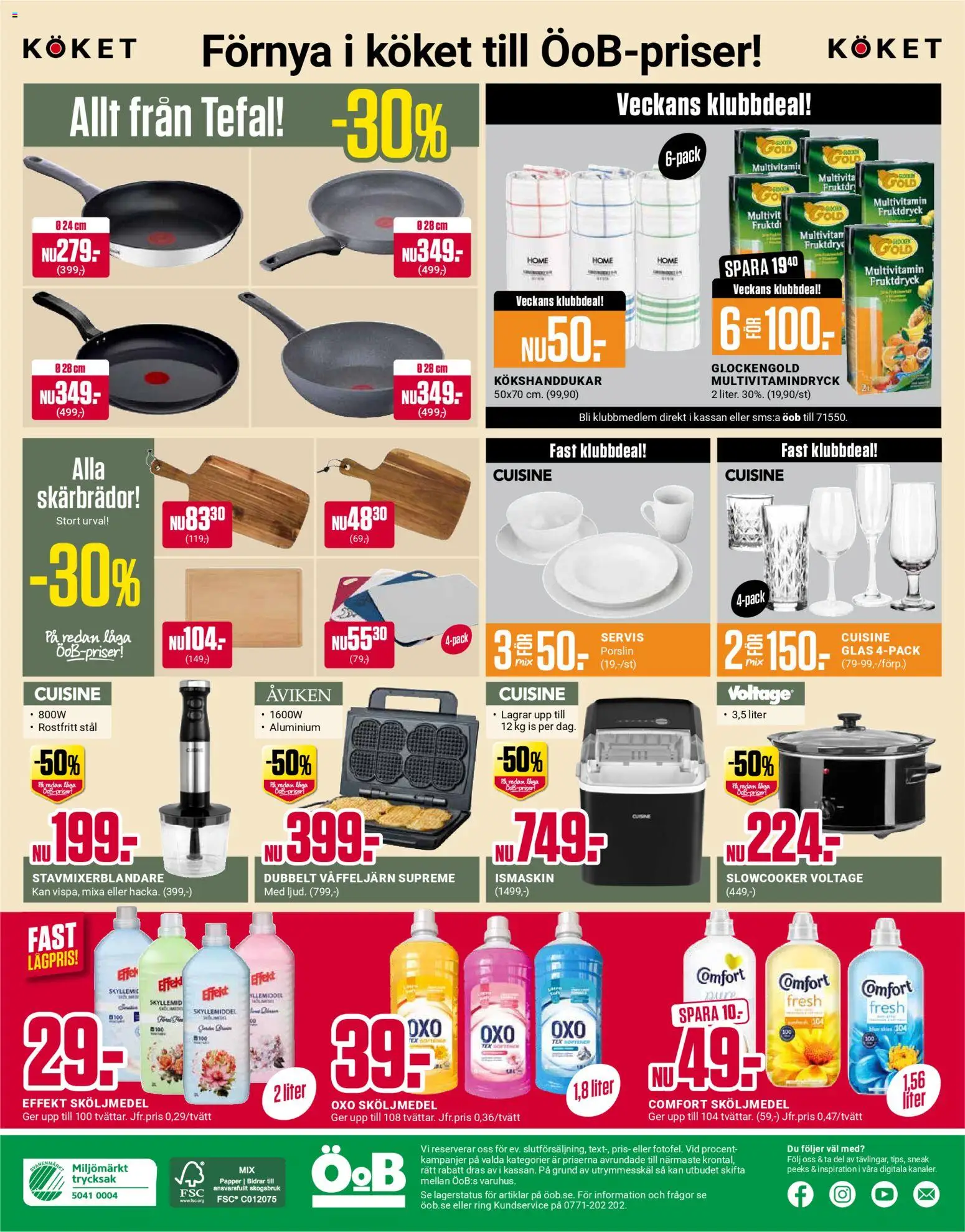 ÖoB reklamblad aktuell från 20.04.2026 | Sida: 12 | Produkter: Sköljmedel, Ring, Ismaskin, Våffeljärn