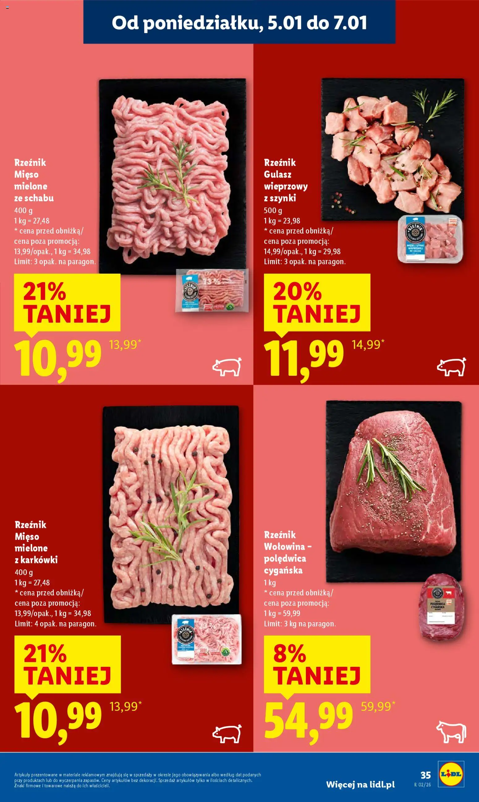 Lidl Gazetka od 05.01.2026 | Strona: 37 | Produkty: Mięso, Mięso mielone, Wołowina, Gulasz
