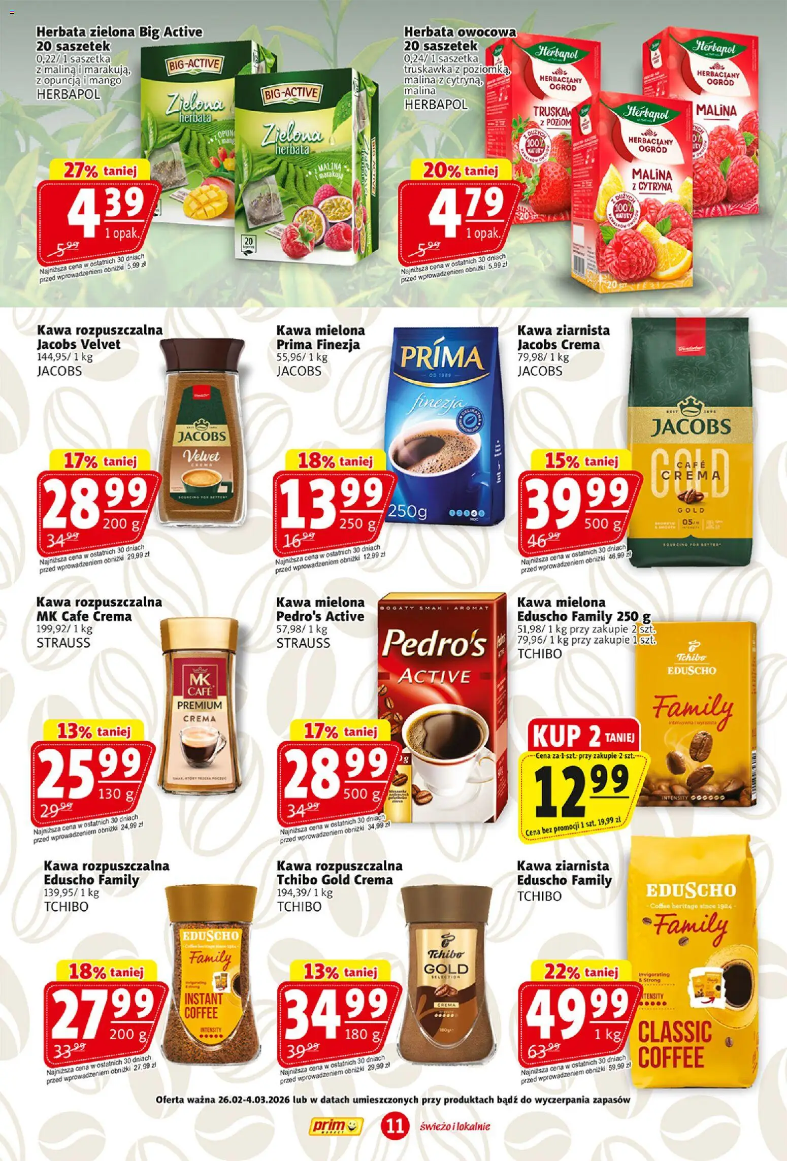 Prim Market Gazetka od 26.02.2026 | Strona: 11 | Produkty: Cytryna, Kawa rozpuszczalna, Tchibo, Herbata