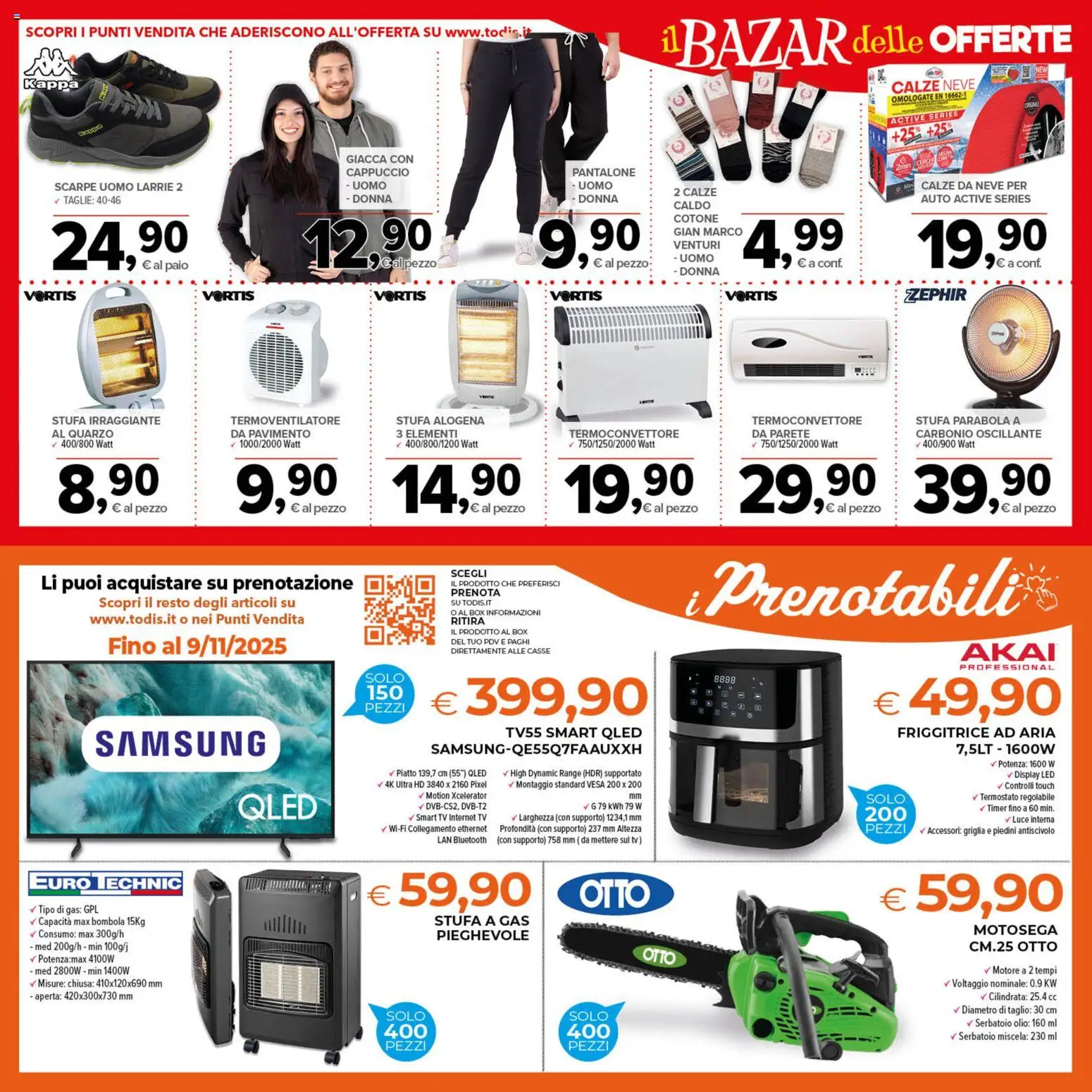 Volantino Todis del 30.10.2025 | Pagina: 23 | Prodotti: smart TV, Piatto, Friggitrice, Samsung