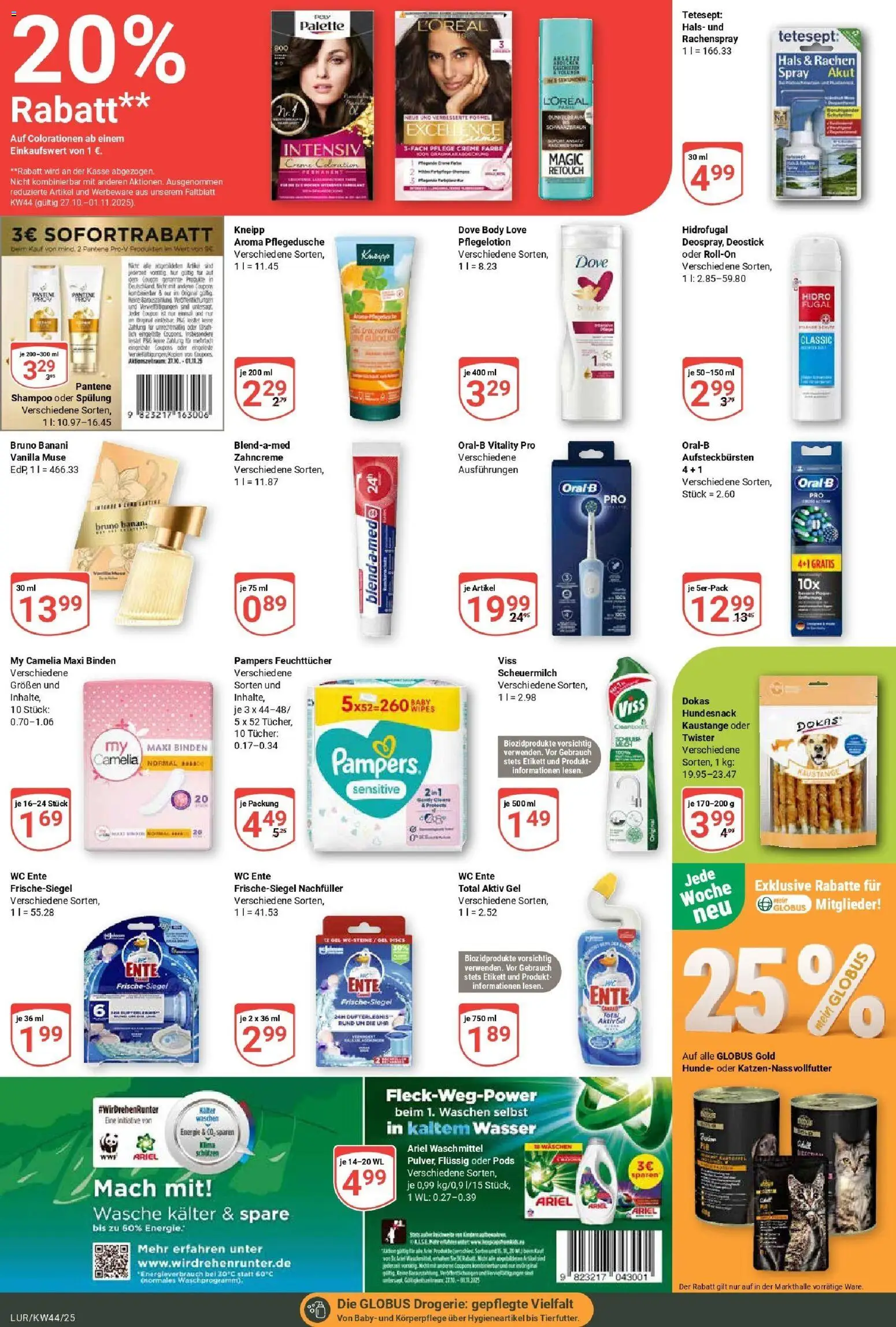 Globus prospekt Hamburg	 – gültig ab 26.10.2025 | Seite: 26 | Produkte: Ariel, Spülung, Waschmittel, Ente