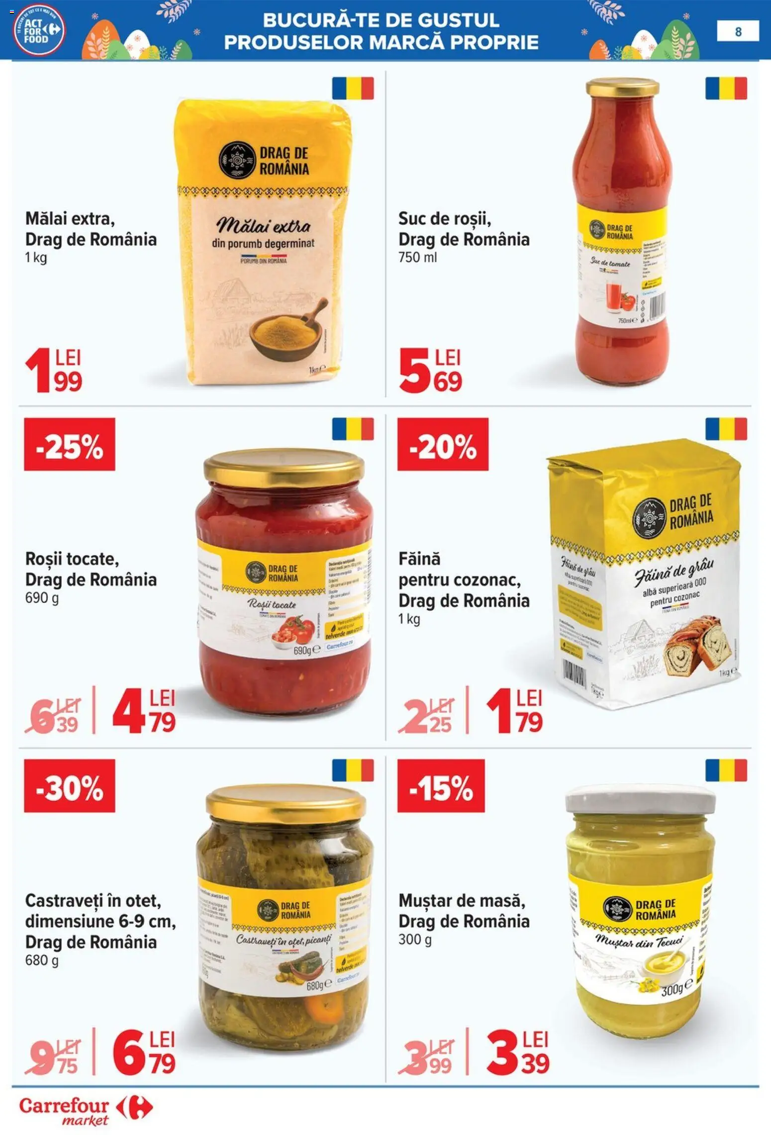 Noul catalog Carrefour – valabil de la 06.04.2026 | Pagină: 12 | Produse: Făină, Roșii, Mălai, Porumb