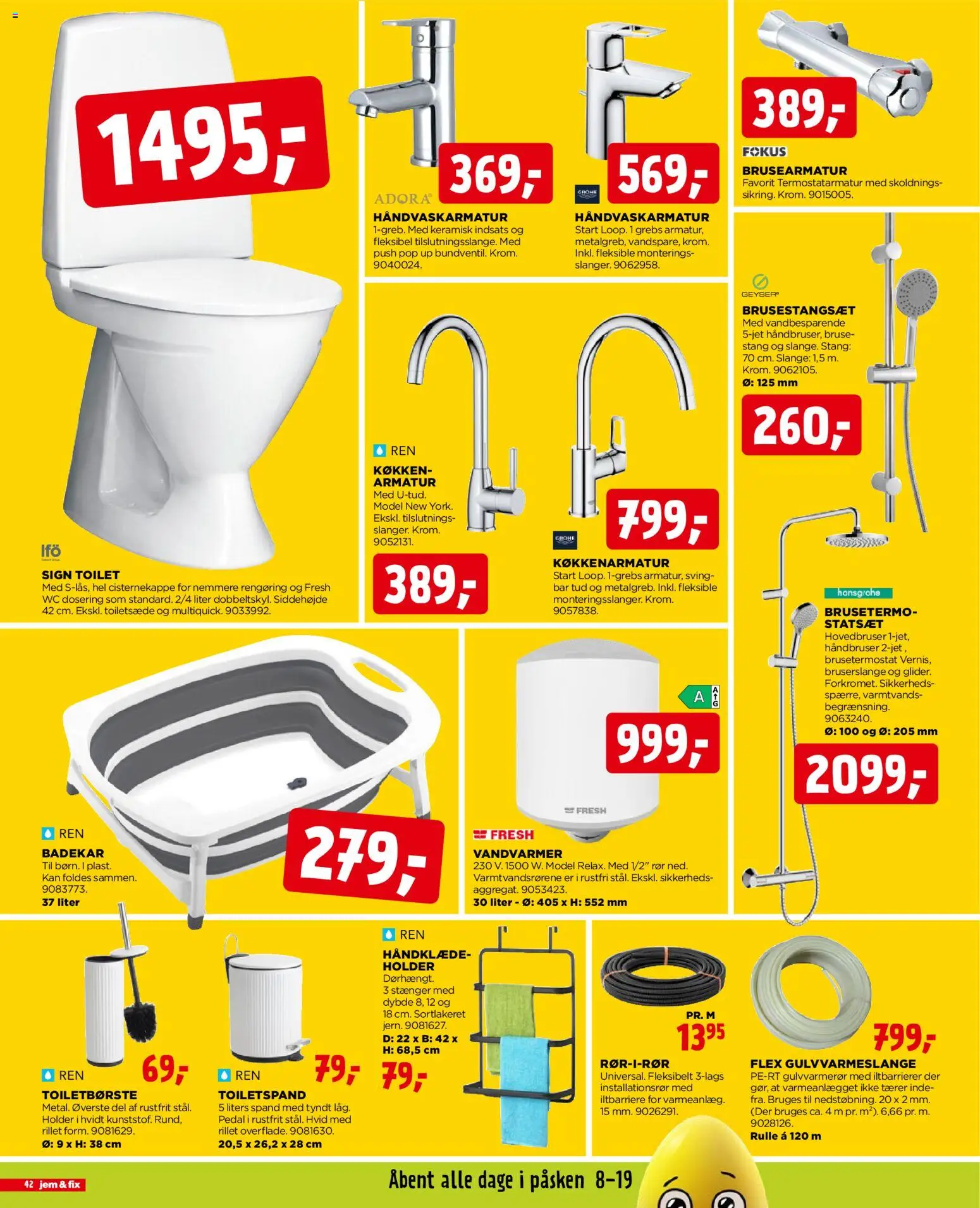 Jem & fix tilbudsavis – gyldig fra 29.03.2026 | Side: 42 | Produkter: Toilet, Badekar, Håndklæde, Søm