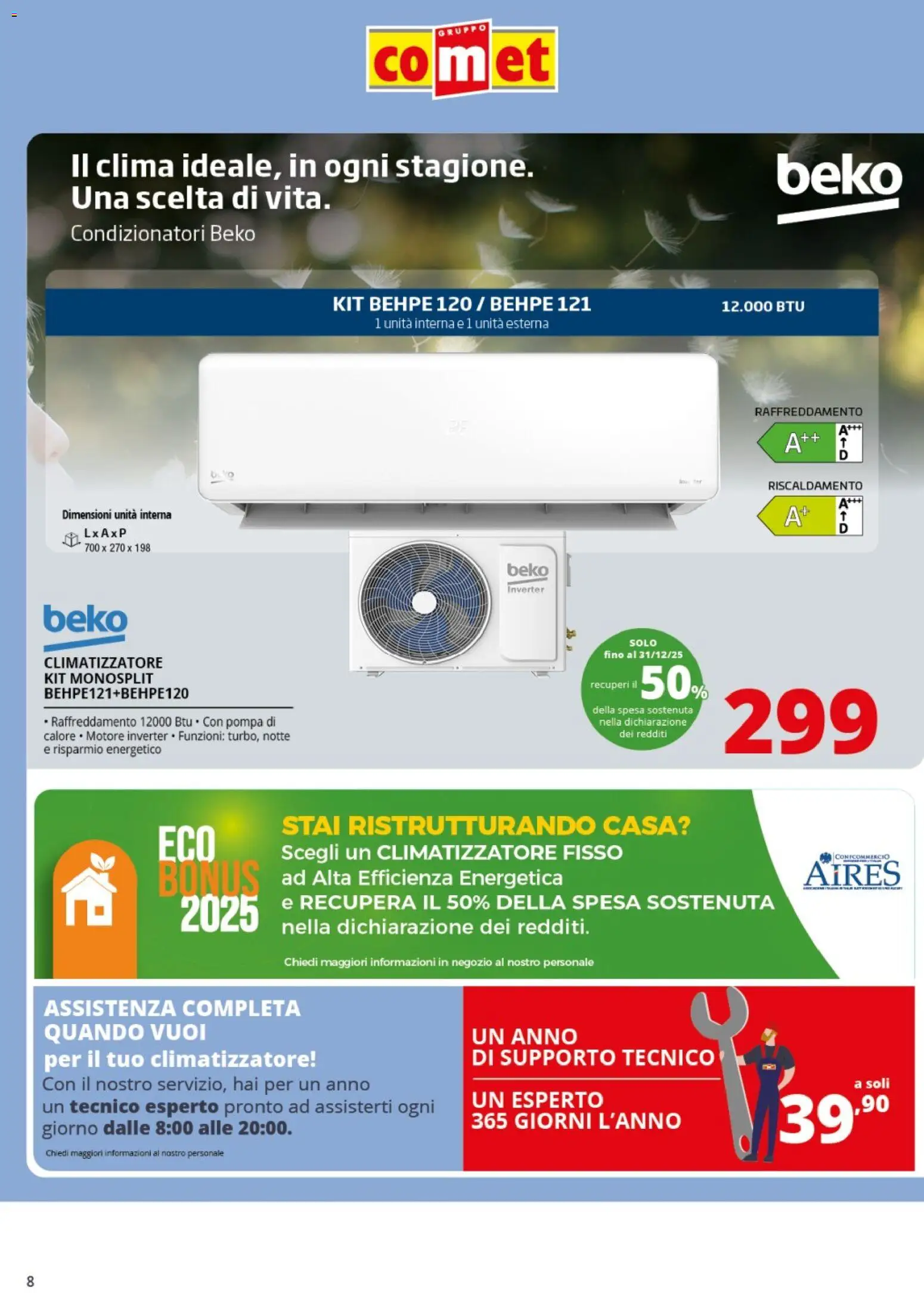 Volantino Comet del 15.11.2025 | Pagina: 8 | Prodotti: Climatizzatore