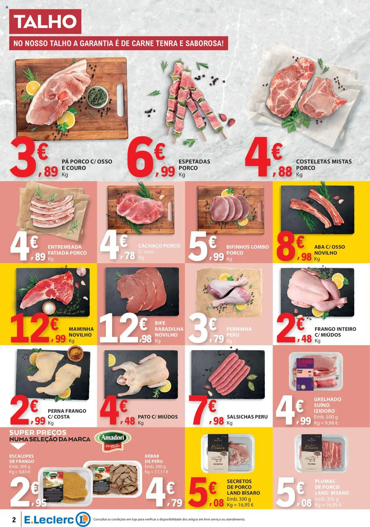 E.Leclerc folheto │ válido de 04.09.2025 | Página: 2 | Produtos: Frango, Peru, Lombo, Pá