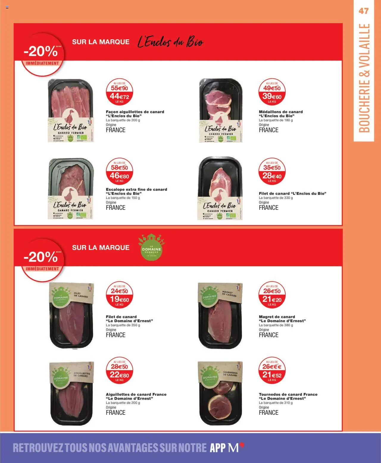 {H1} | Page: 47 | Produits: Magret de canard, Volaille, Tournedos