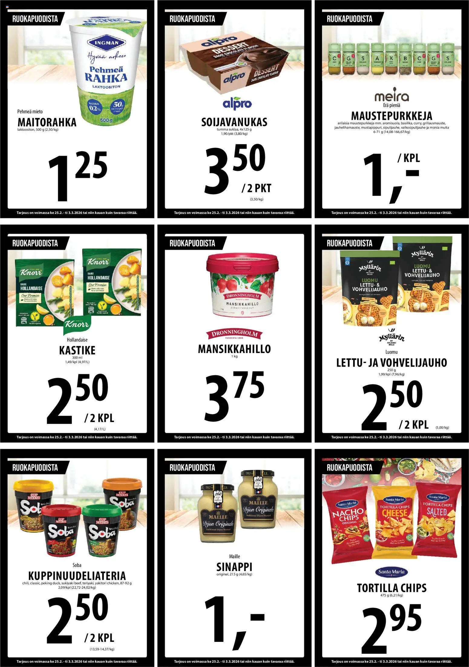 Tuuri tarjoukset – voimassa 25.02.2026 alkaen | Sivu: 10 | Tuotteet: Mansikkahillo, Sinappi, Tortilla