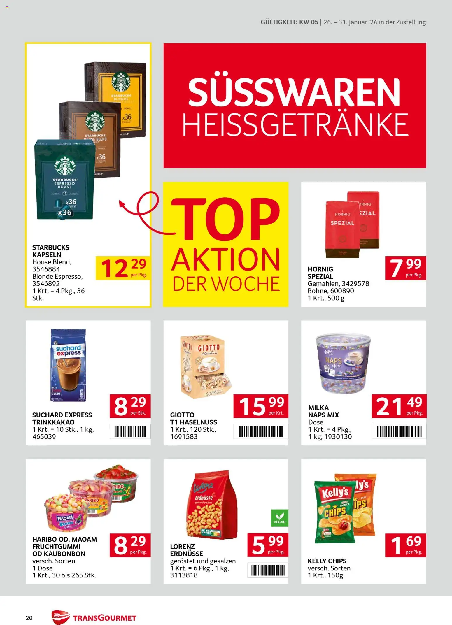 Transgourmet Zustellaktion gültig ab 26.01.2026 | Seite: 20 | Produkte: Chips, Папионка