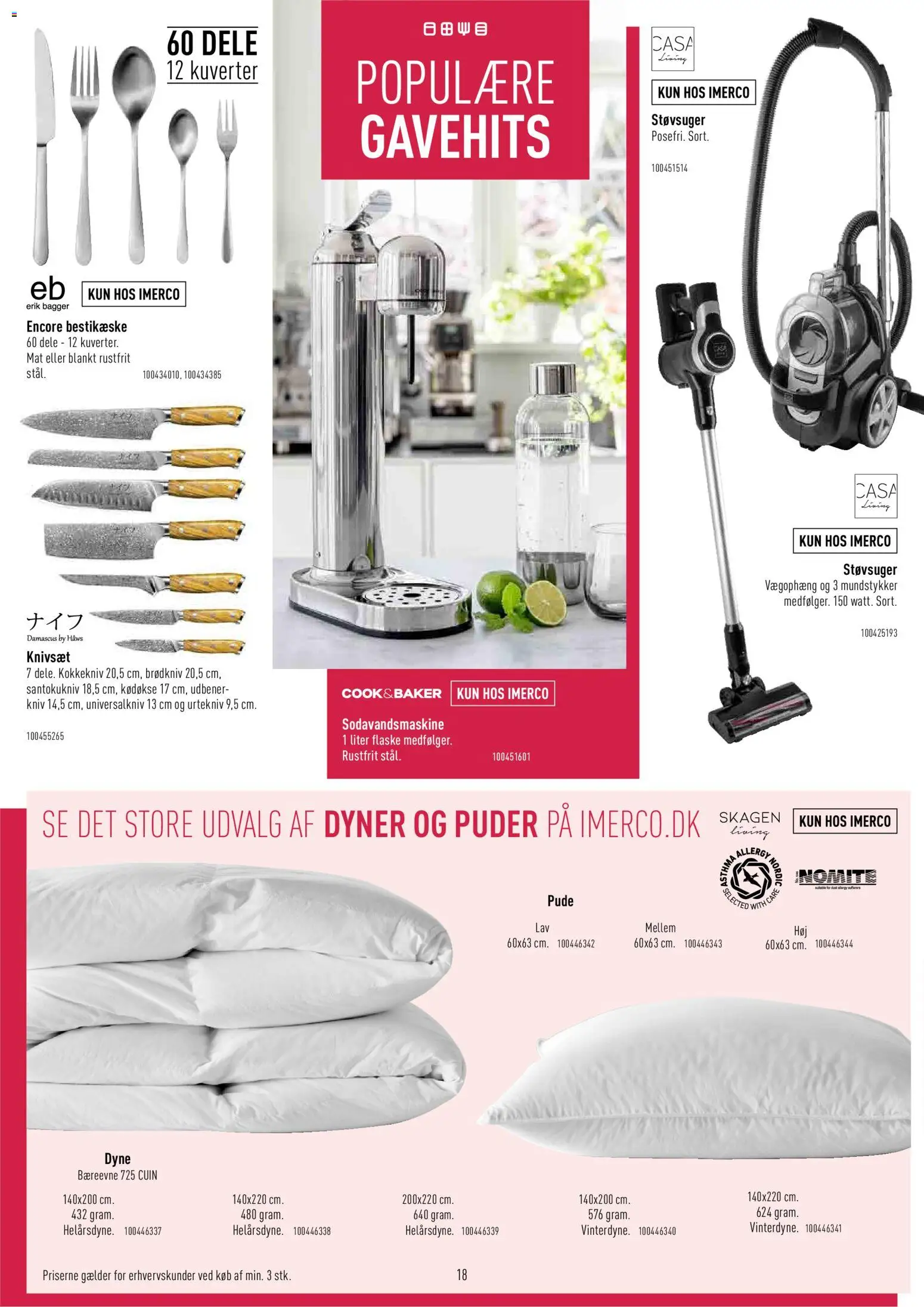 Imerco tilbudsavis – gyldig fra 04.11.2025 | Side: 18 | Produkter: Dyner, Pude, Støvsuger