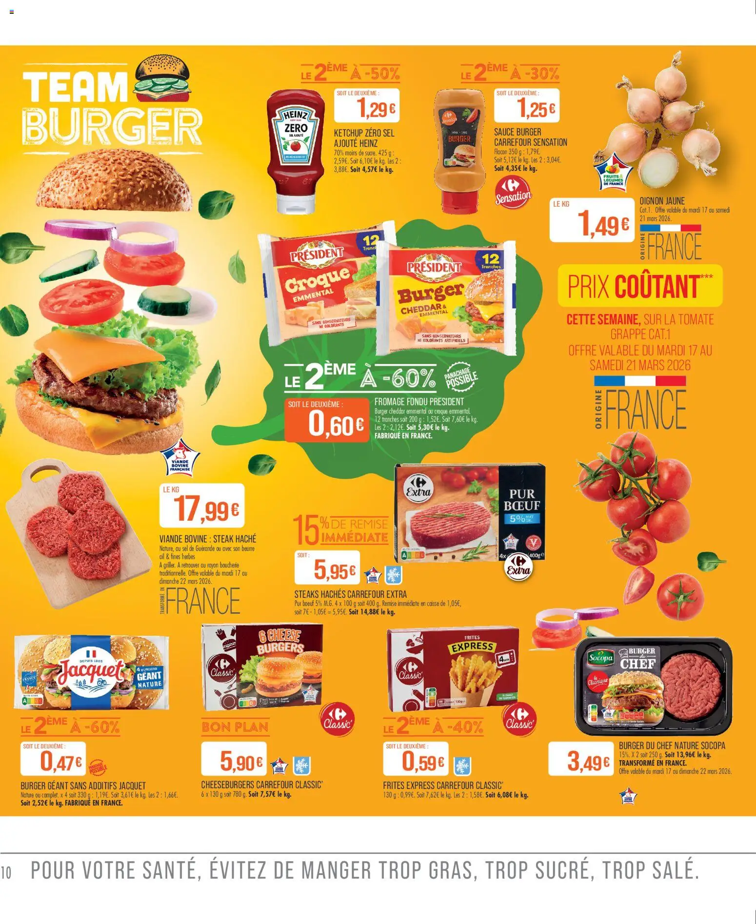 {H1} | Page: 12 | Produits: Frites, Beurre, Fromage, Viande