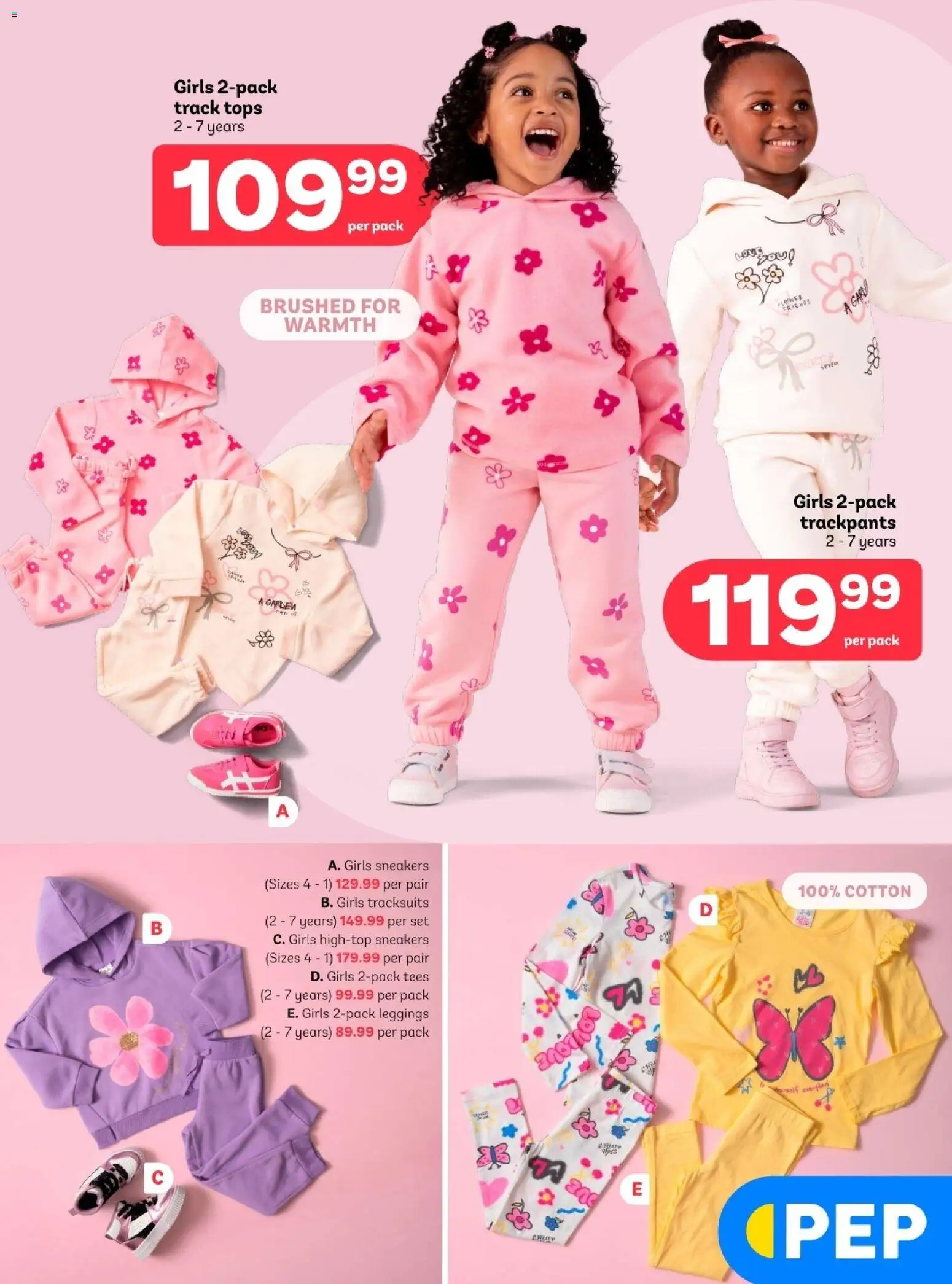 New PEP Stores catalogue – valid from 28.01.2026 | Page: 4 | Products: Leggings, Sneakers, Trackpants
