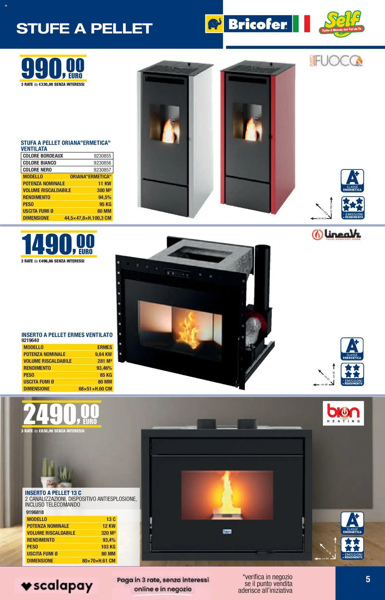 Volantino Self del 22.10.2025 | Pagina: 5 | Prodotti: Pellet, Telecomando, Tè, Stufa