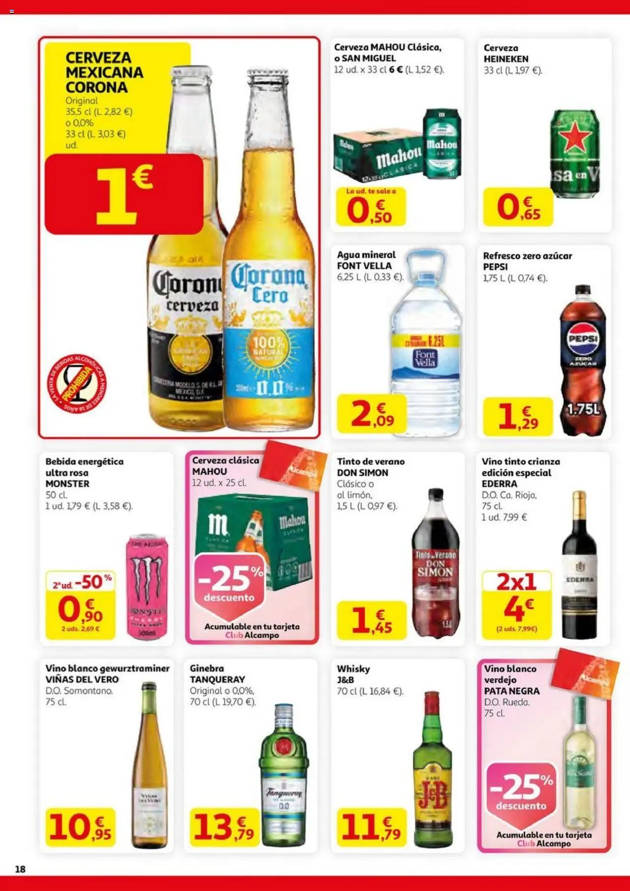 Alcampo - SST catalan  │ válido desde el 14.08.2025 | Página: 18 | Productos: Vino, Cerveza, Té, Σπανάκι