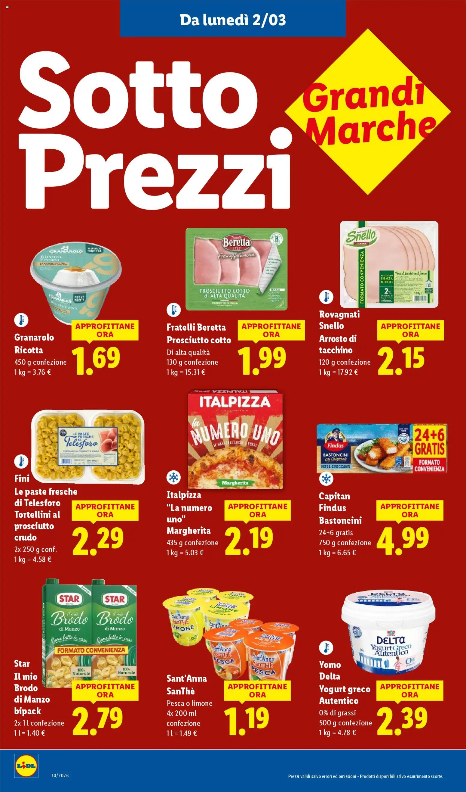 Volantino Lidl del 02.03.2026 | Pagina: 2 | Prodotti: Tacchino, Limone, Prosciutto, The