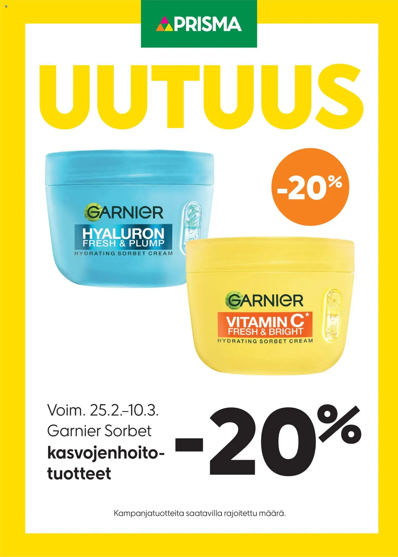Prisma tarjoukset Garnier Sorbet – voimassa 25.02.2026 alkaen | Sivu: 1