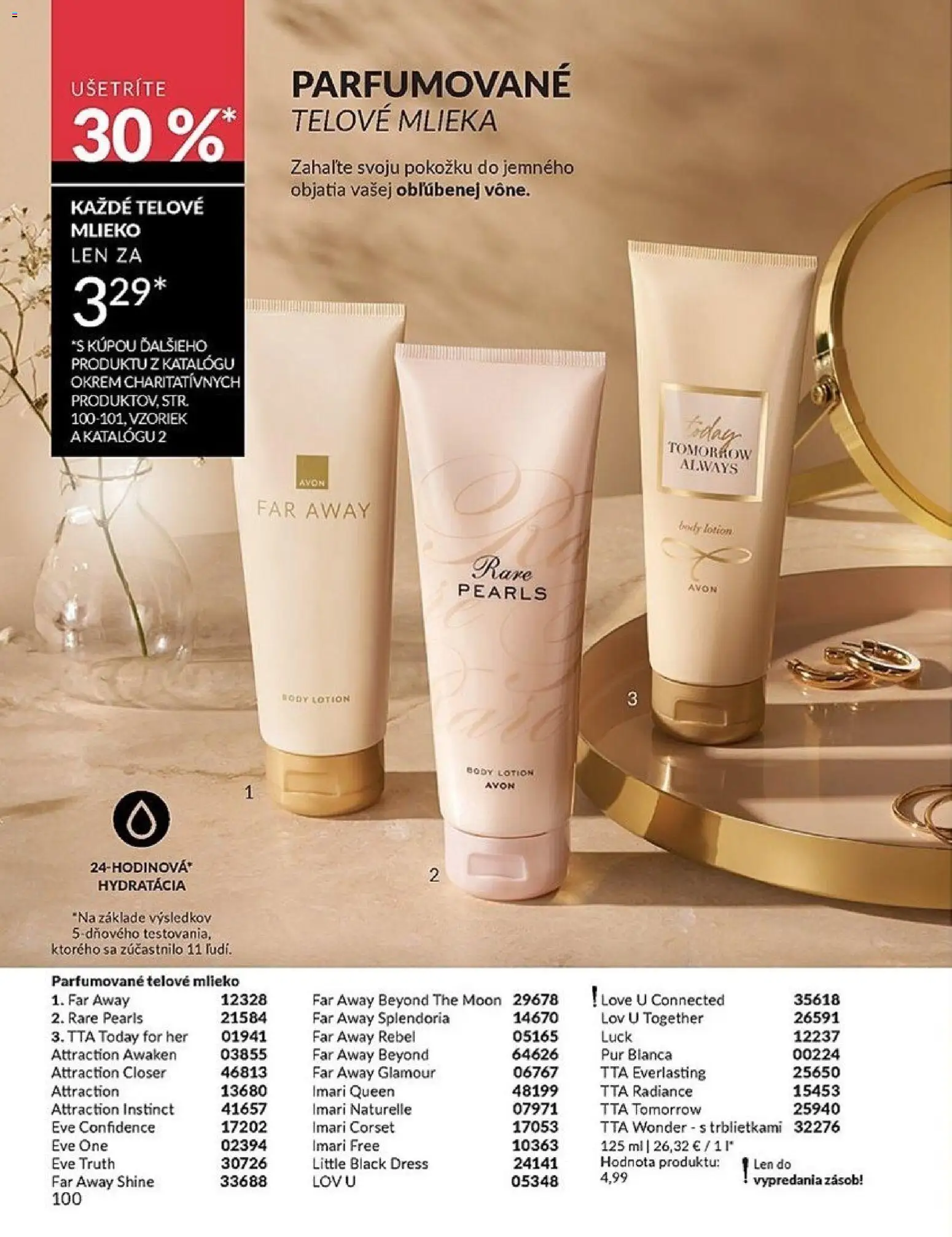 Nové Avon akcie – leták je platný od 01.01.2026 | Strana: 100 | Produkty: Mlieko, Telové mlieko