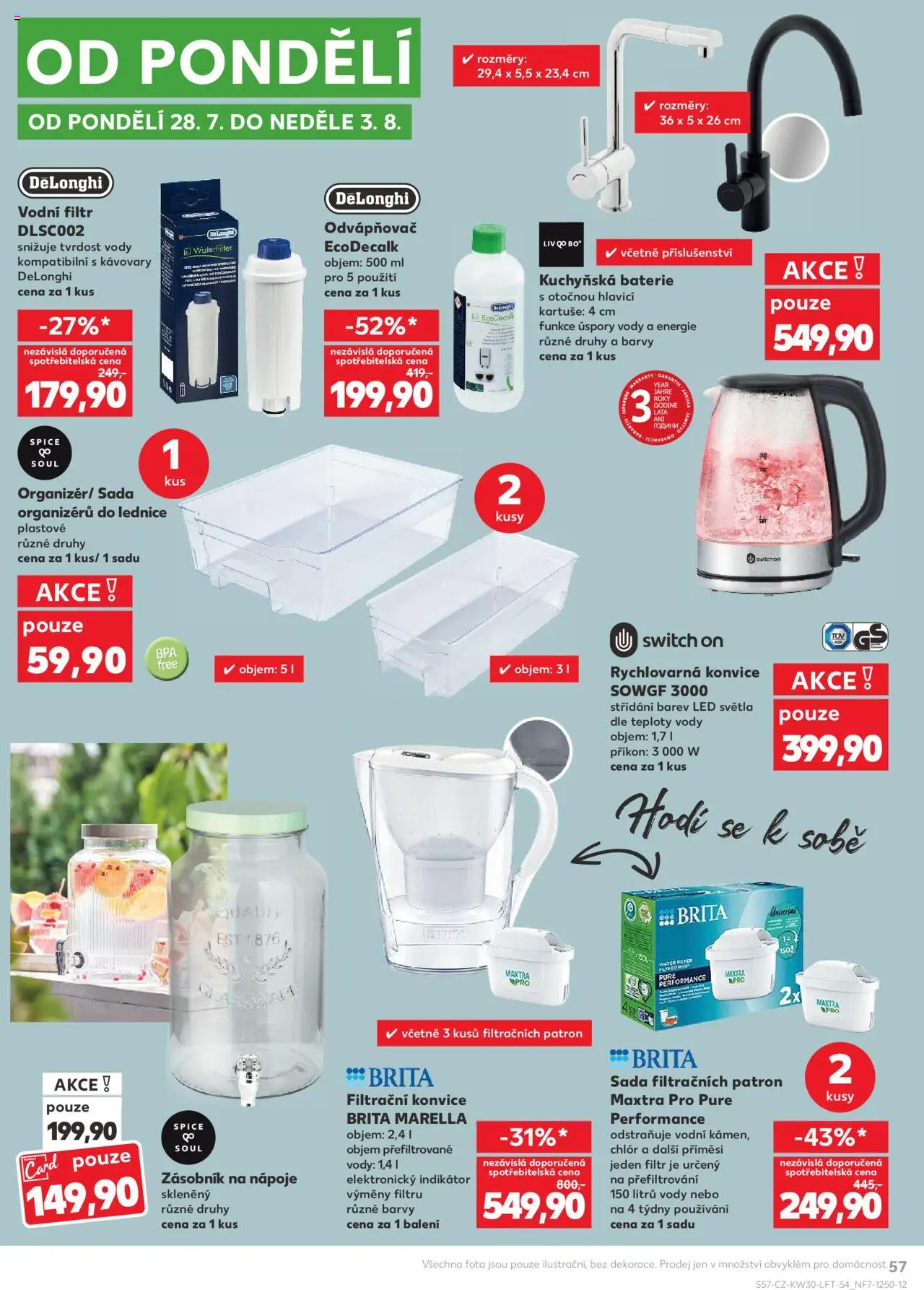 Kaufland leták - Praha 8 od 23.07.2025 | Strana: 57 | Produkty: Zásobník, Kuchyňská baterie, Brita, Rychlovarná konvice