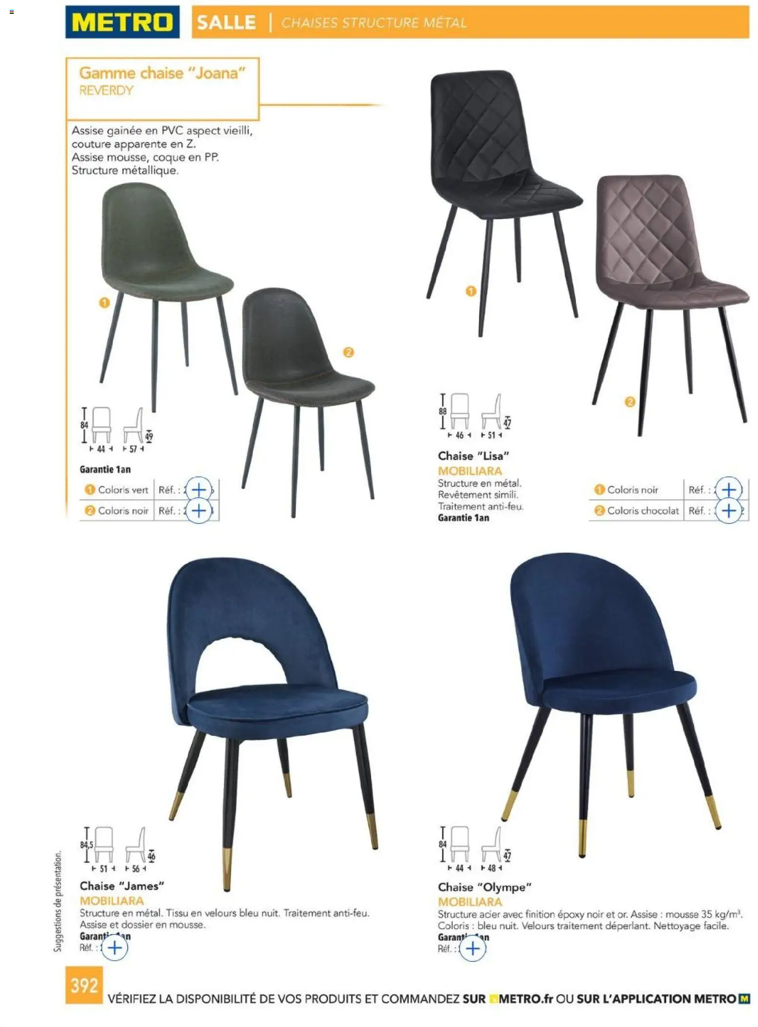 {H1} | Page: 392 | Produits: Mousse, Chaise, Chocolat