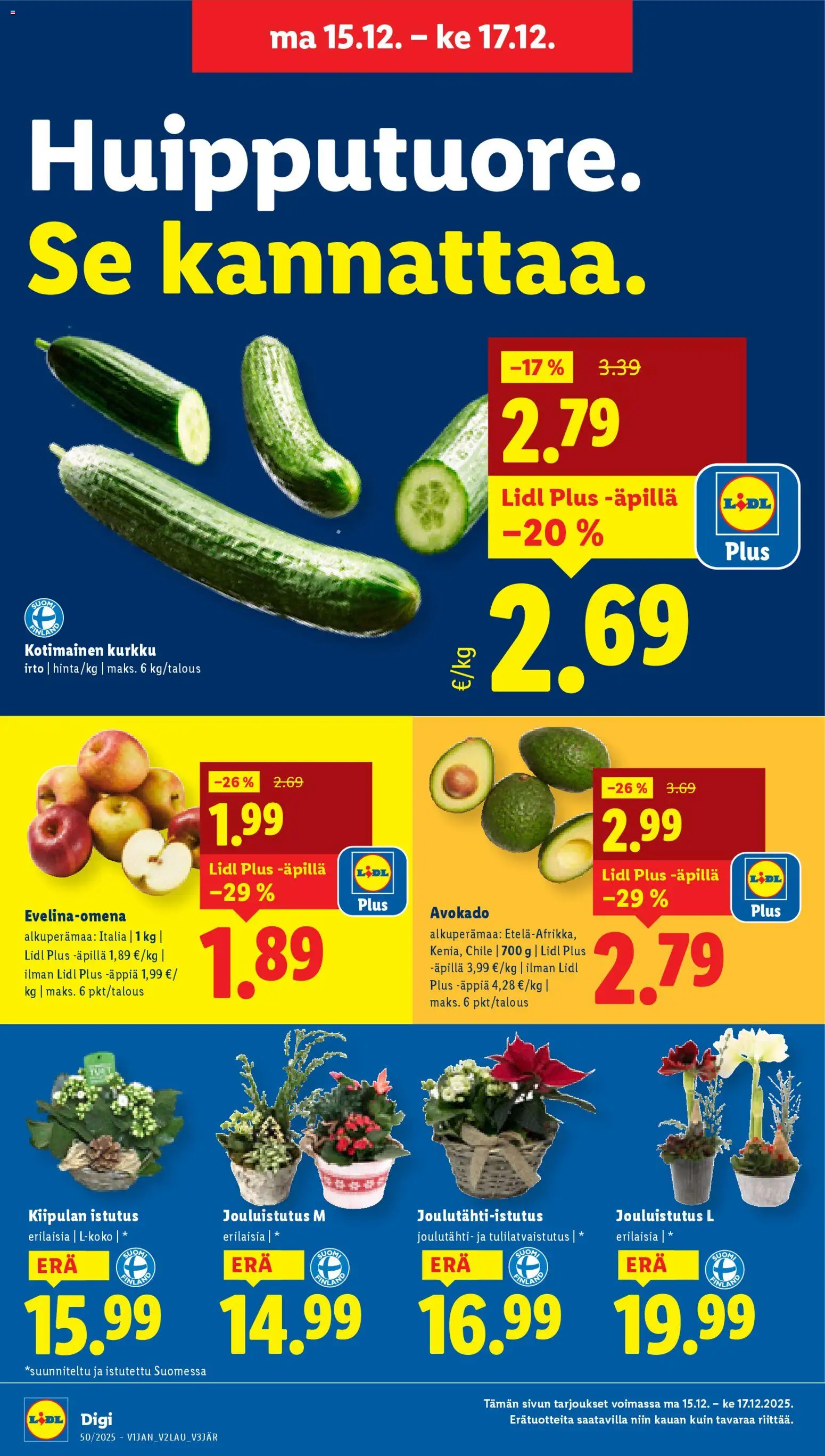 Lidl tarjoukset - Tampere – voimassa 11.12.2025 alkaen | Sivu: 18 | Tuotteet: Avokado, Kurkku
