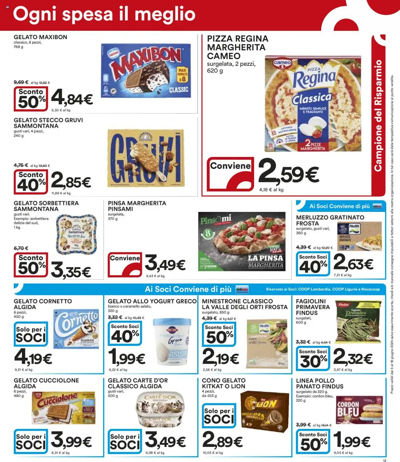 Volantino Ipercoop del 05.06.2025 | Pagina: 13 | Prodotti: Cornetto, Merluzzo, Data, Fagiolini