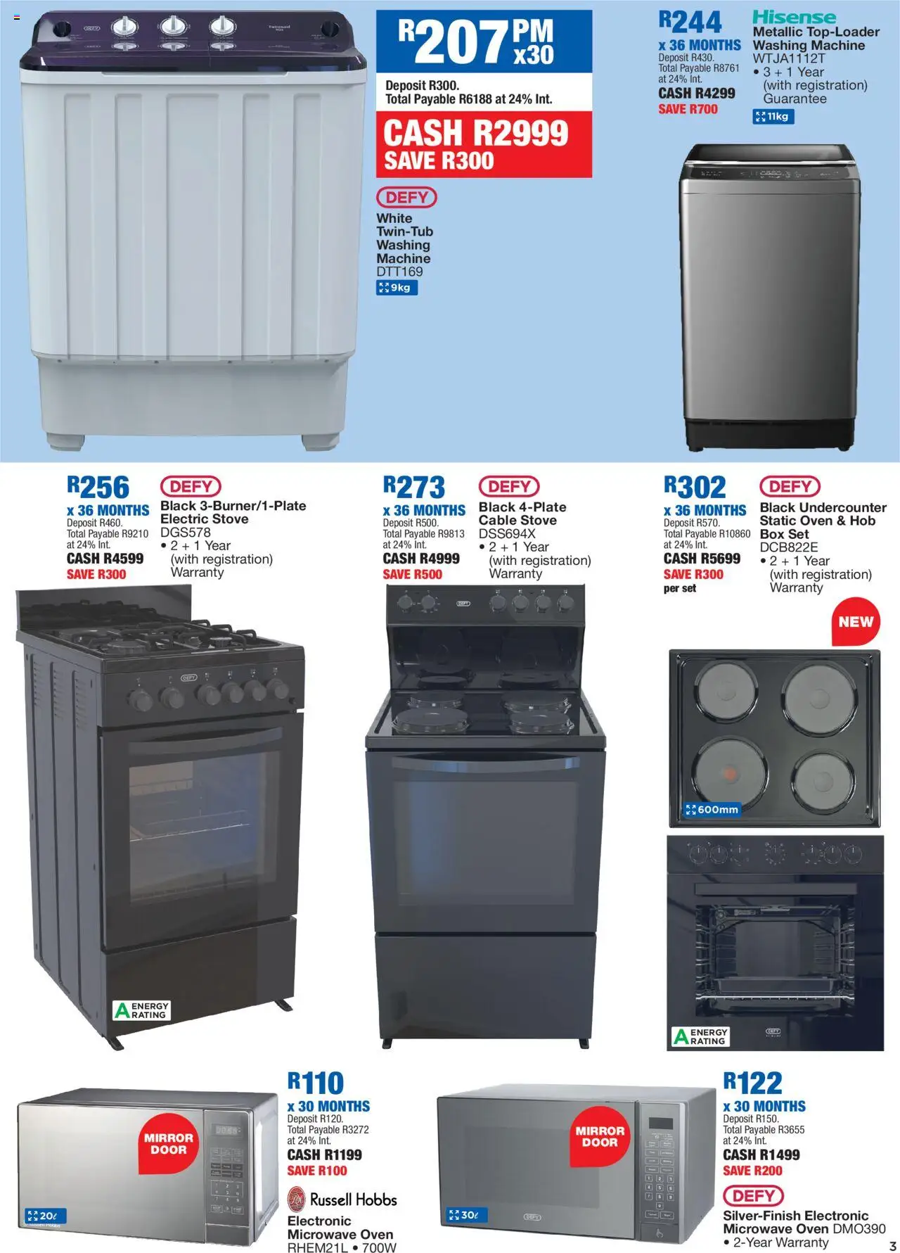 New OK Furniture catalogue – valid from 06.10.2025 | Page: 3 | Products: Washing machine, Oven, Box, Microwave