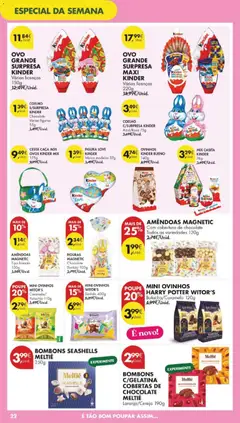 Pré-visualização CESTA CAÇA AOS OVOS KINDER MIX, 175g válido de 31.03.2026 | Página: 24 | Produtos: Amêndoas, Chocolates, Chocolate, Coelho