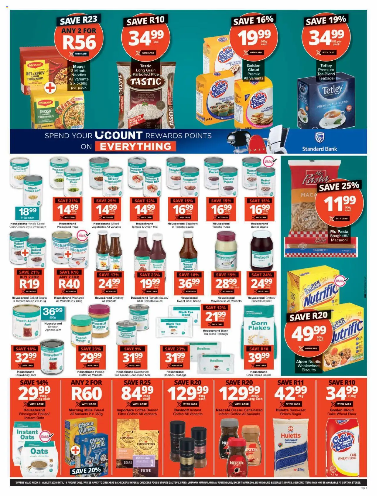 Checkers Gauteng - August Mid-Month Promotion │ valid from 11.08.2025 | Page: 5 | Products: Pilchards, Biscuits, Coffee, Chicken
