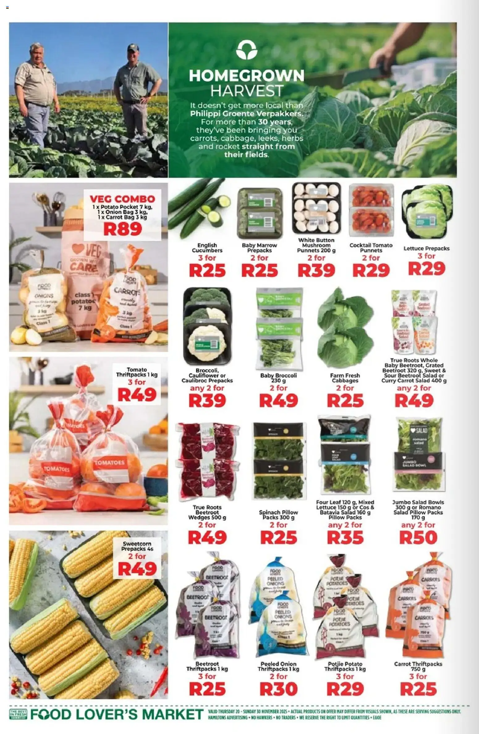 New Food Lover's Market catalogue – valid from 20.11.2025 | Page: 2 | Products: Cucumbers, Salad, Potatoes, Onions