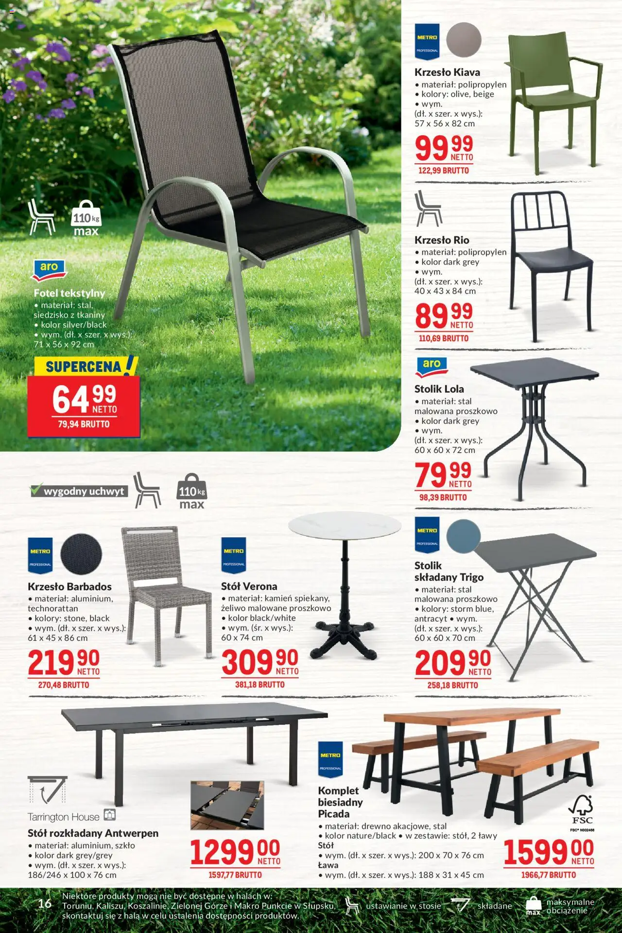 Makro Gazetka - Smakuj chwile z pysznym grillem od 27.05.2025 | Strona: 16 | Produkty: Fotel, Stół, Krzesło