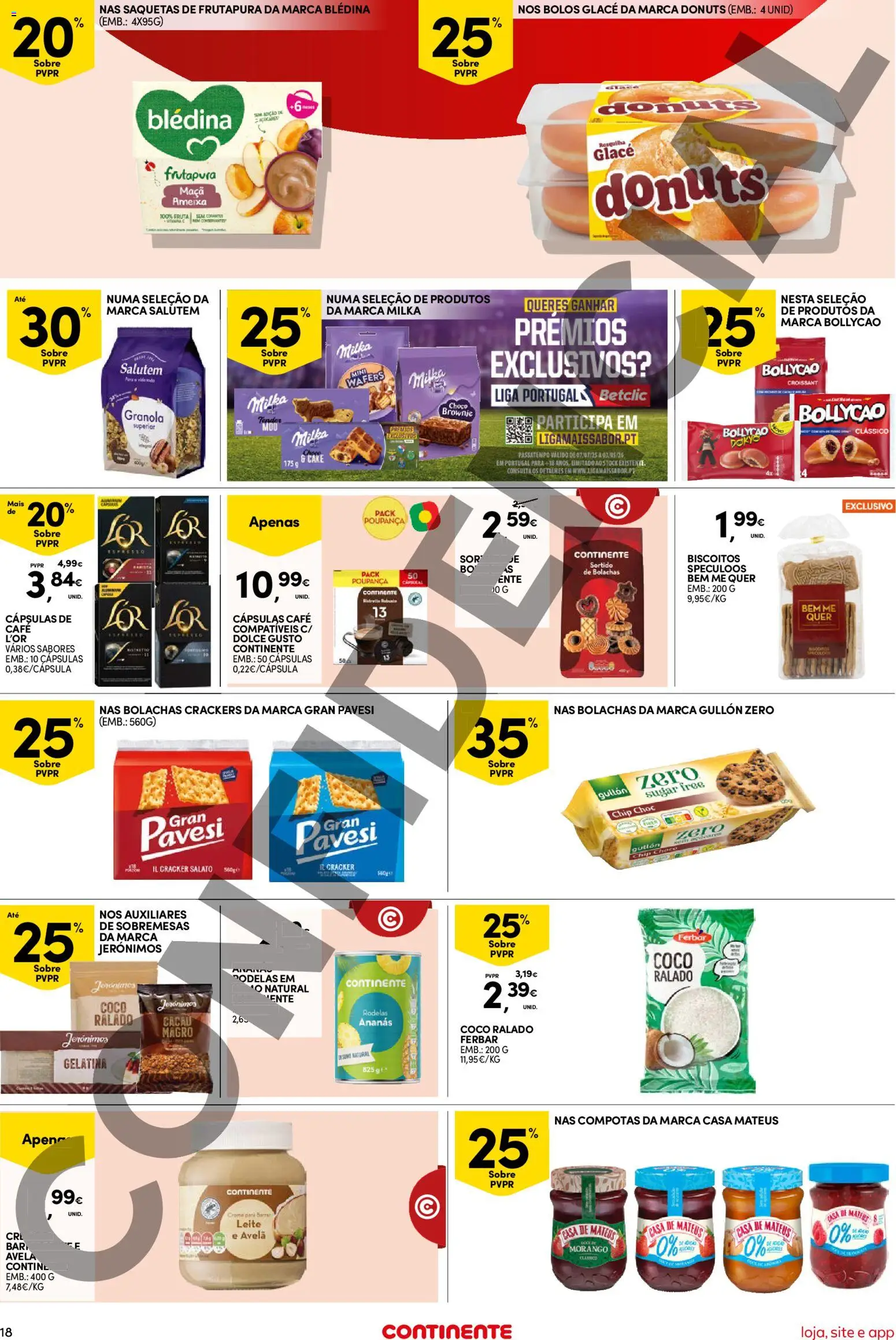 Continente Semanal Continente Bom Dia │ válido de 02.12.2025 | Página: 18 | Produtos: Gelatina, Café, Maça, Biscoitos