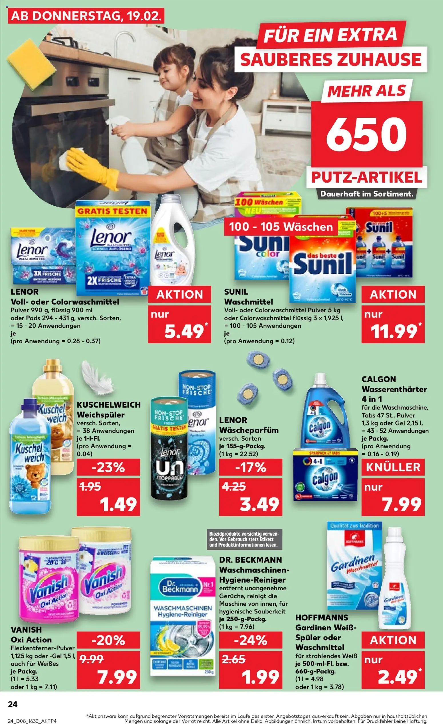 Kaufland prospekt Speyer	 – gültig ab 22.02.2026 | Seite: 24 | Produkte: Lenor, Kuschelweich, Weichspüler, Waschmittel