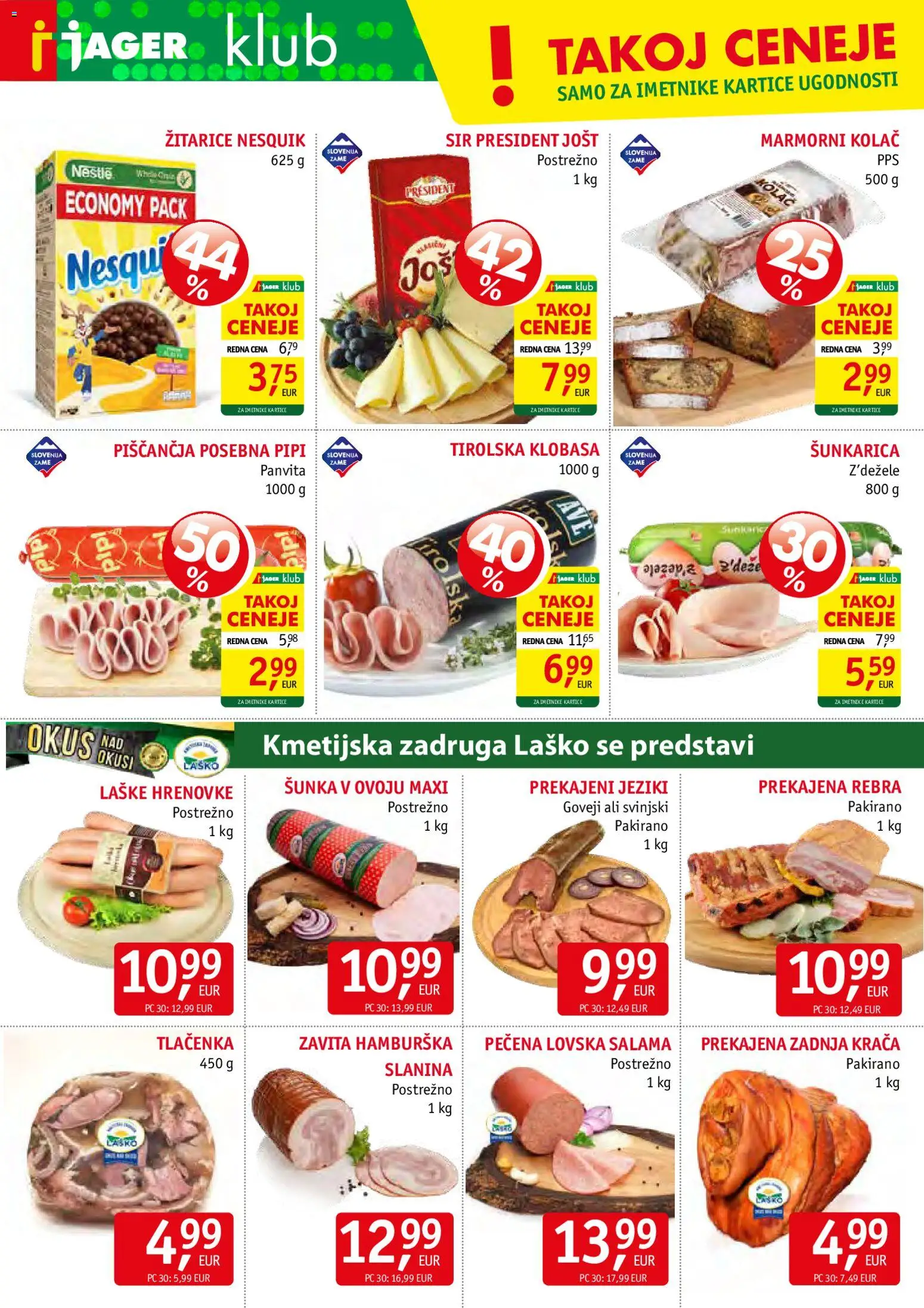Novi Jager katalog ponudbe – veljaven od 25.03.2026 | Stran: 4 | Izdelki: Hrenovke, Kolač, Slanina, Sunka