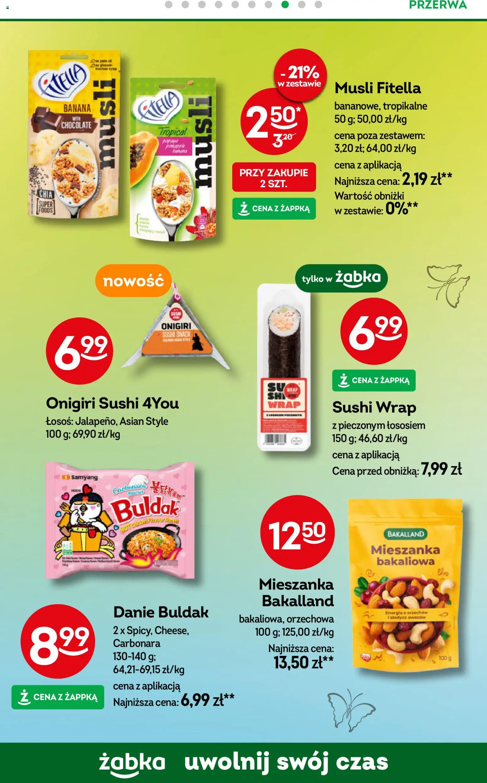 Żabka gazetka od 22.04.2026 | Strona: 79 | Produkty: Carbonara, Łosoś, Sushi, Musli