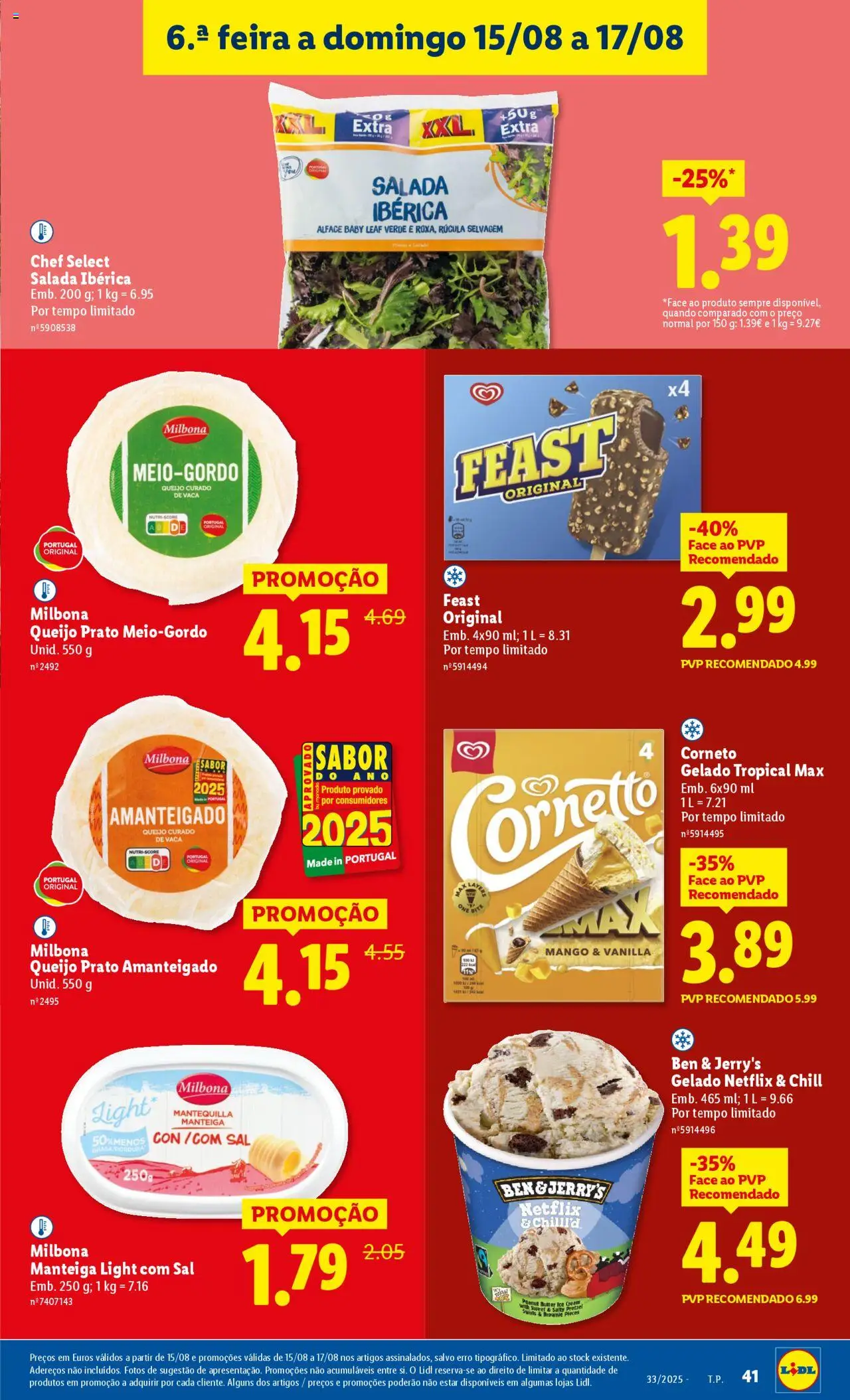 Lidl folheto │ válido de 11.08.2025 | Página: 41 | Produtos: Sal, Manteiga, Salada, Alface