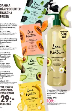 Love Nature Repairing Hair Smoothie Mask with Organic Papaya, Repairing hair smoothie mask with organic papaya, 30 ml. - Förhandsvisning av reklamblad från butik Oriflame aktuell från 11.03.2026 | Sida: 156 | Produkter: Avocado, Mask, Papaya