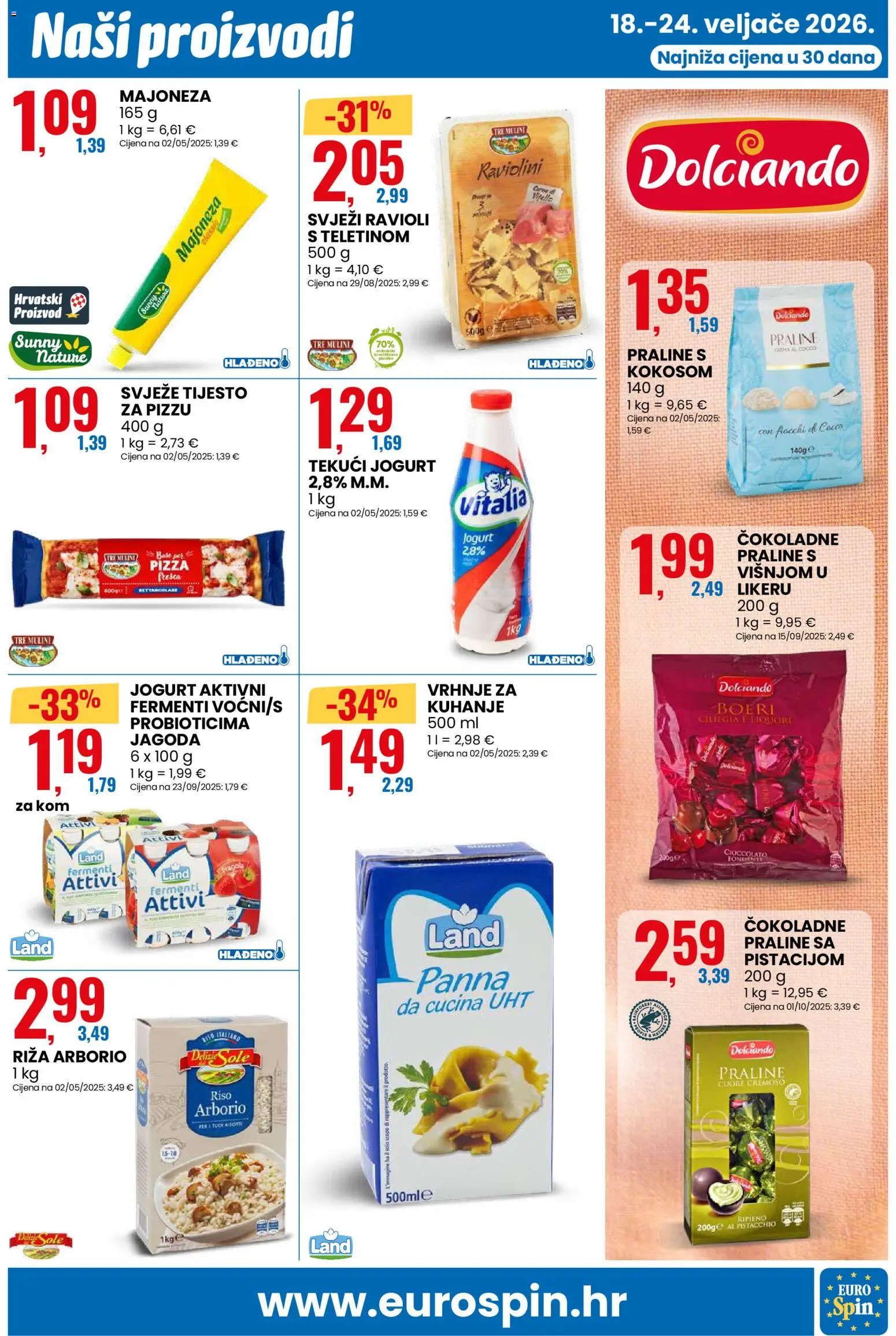 Eurospin katalog | vrijedi od 18.02.2026 | Stranica: 9 | Proizvodi: Jogurt, Riža, Ravioli, Majoneza