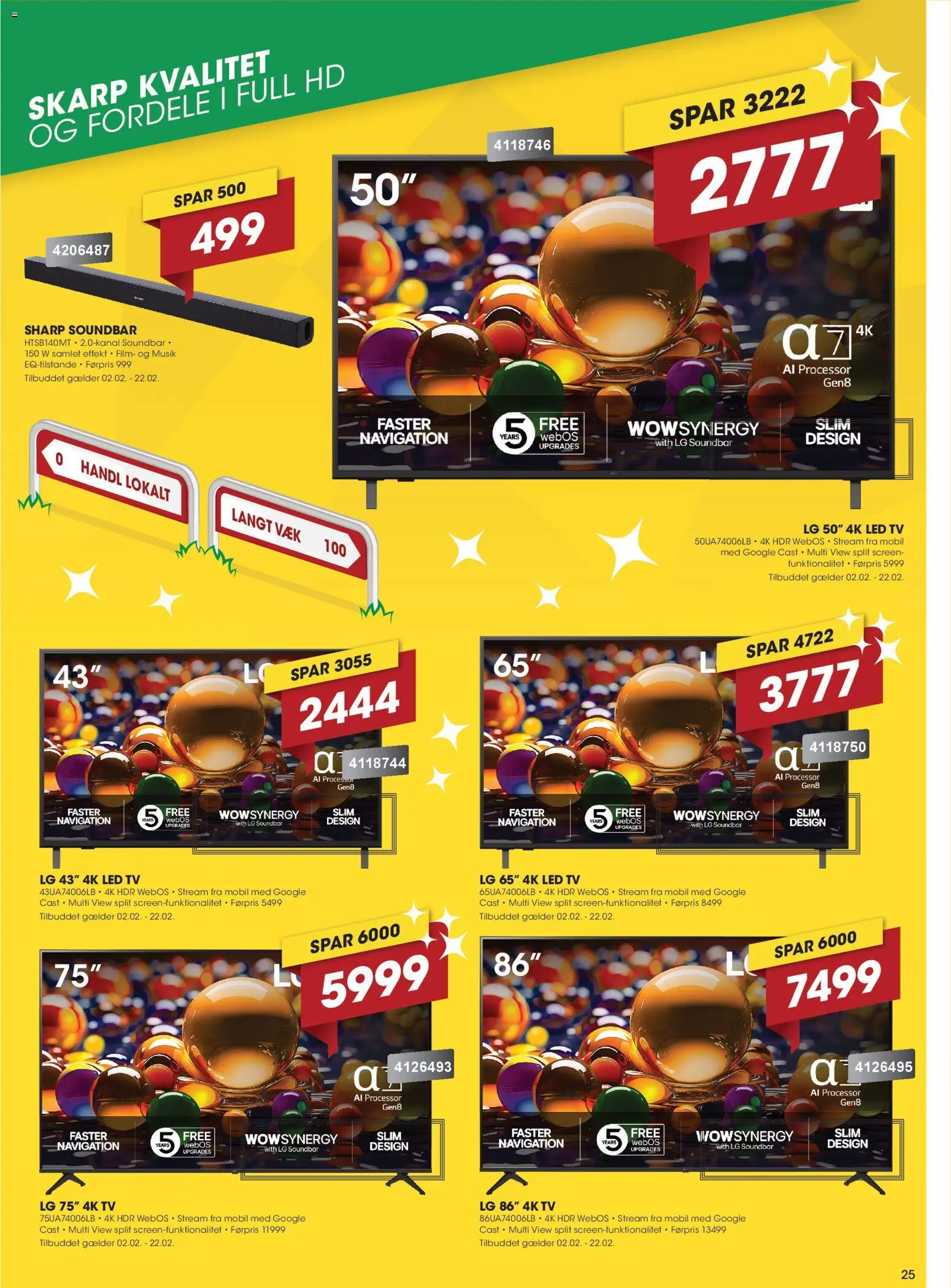 Punkt1 tilbudsavis – gyldig fra 02.02.2026 | Side: 25 | Produkter: Processor, Soundbar, TV, Navigation