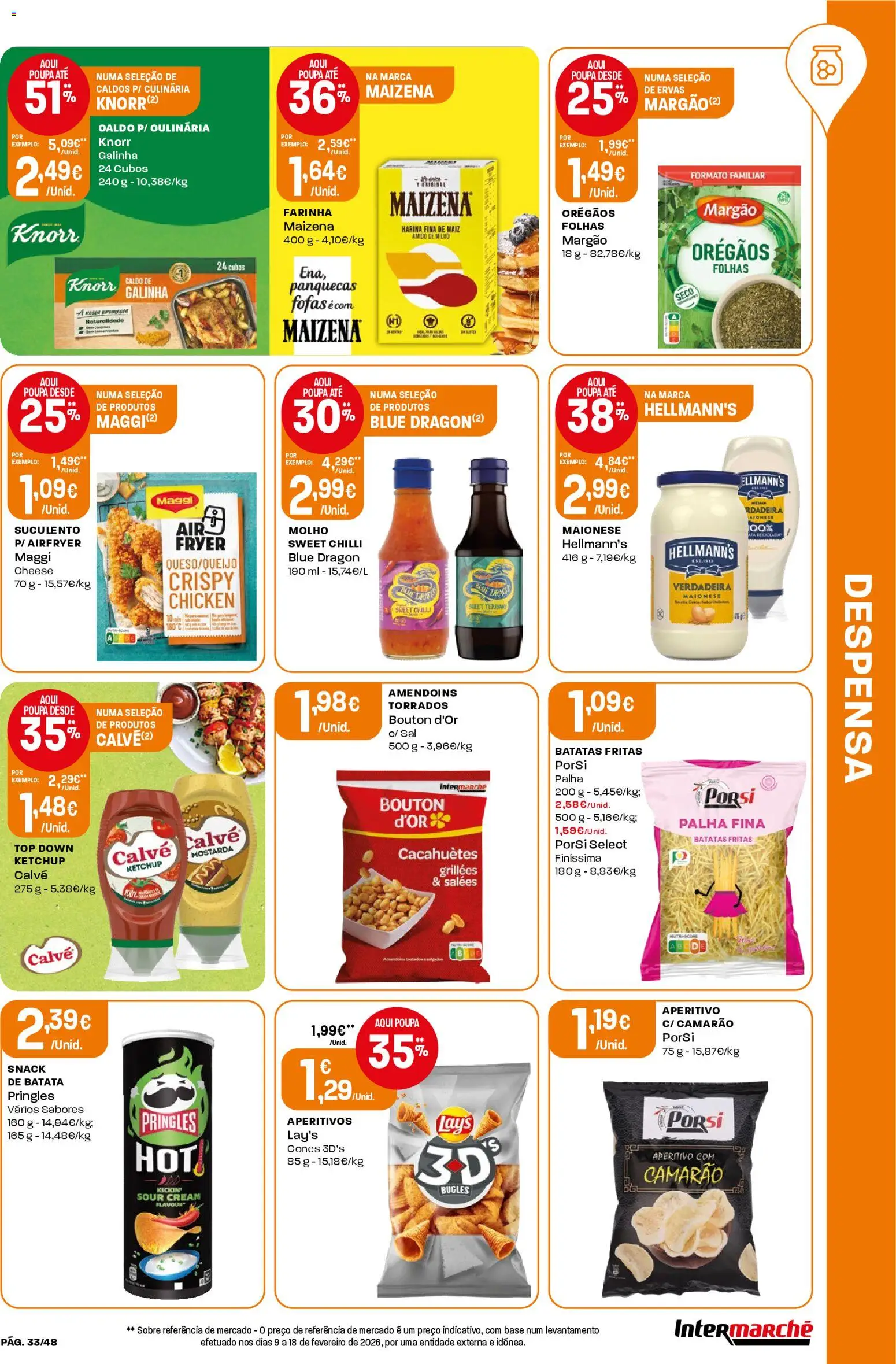 Intermarché folheto │ válido de 26.03.2026 | Página: 33 | Produtos: Top, Base, Maionese, Batatas fritas