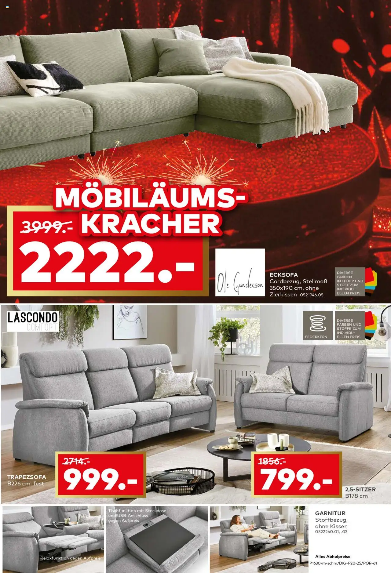 Porta! Möbiläum Stendal – gültig ab 05.10.2025 | Seite: 5 | Produkte: Ecksofa, Kissen, Steckdose