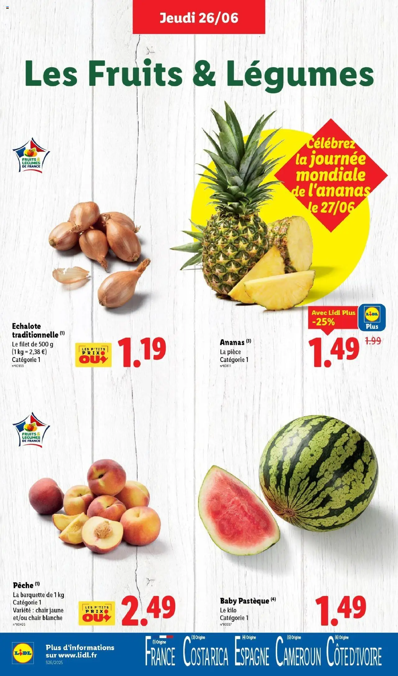  | Page: 2 | Produits: Pastèque, Pêche, Échalote, Ananas
