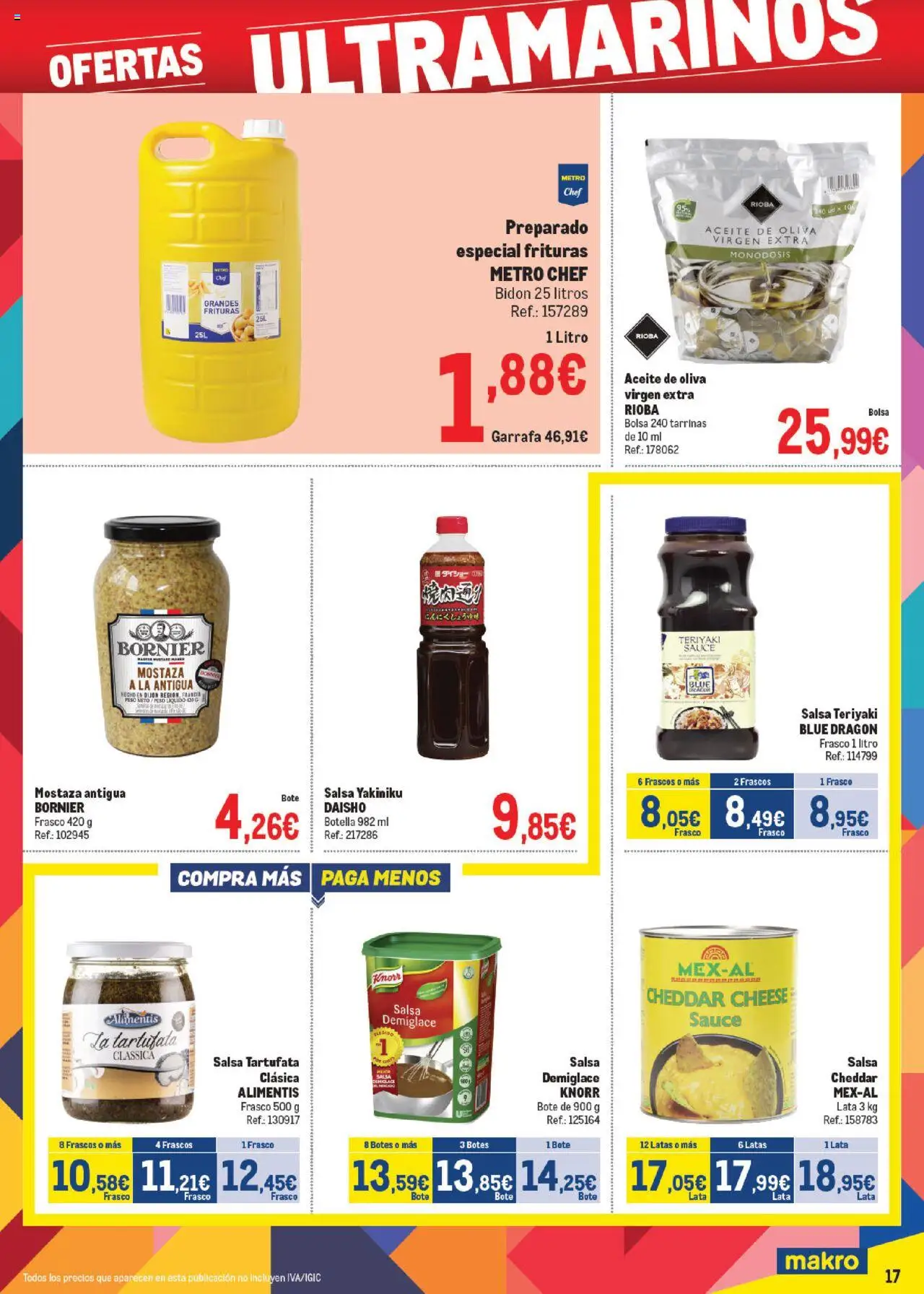 Makro - Precios Canarias │ válido desde el 06.10.2025 | Página: 17 | Productos: Aceite de oliva, Aceite de oliva virgen extra, Bolsa, Peso