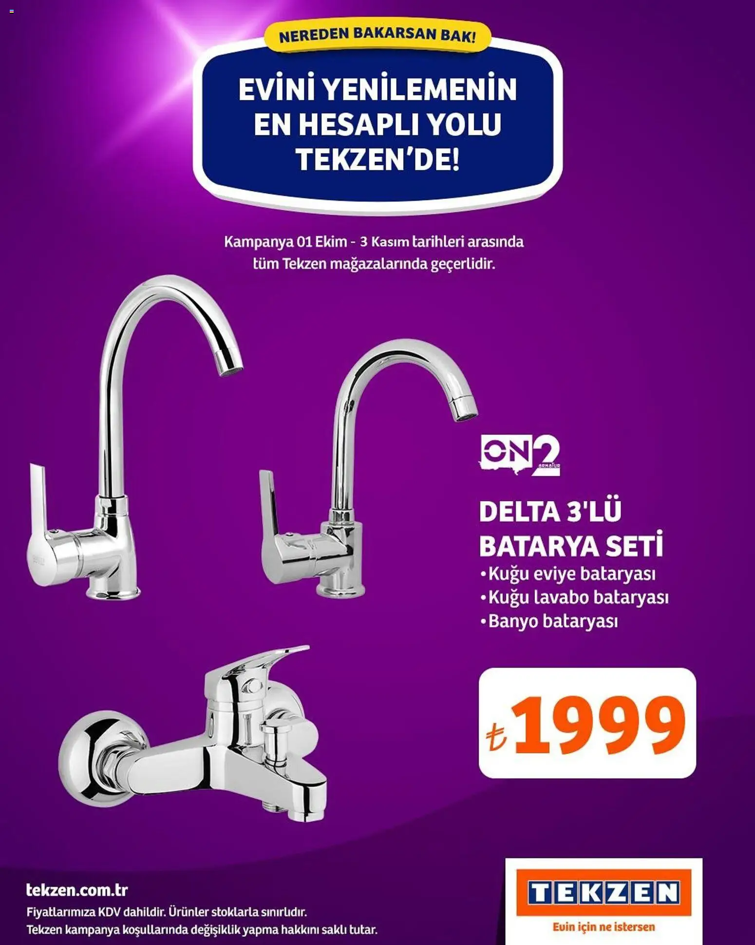 Tekzen Evini Yenilemenin En Hesaplı Yolu Tekzen’de - 01.10.2025 tarihinden itibaren geçerlidir | Sayfa: 6 | Ürünler: Lavabo, Banyo