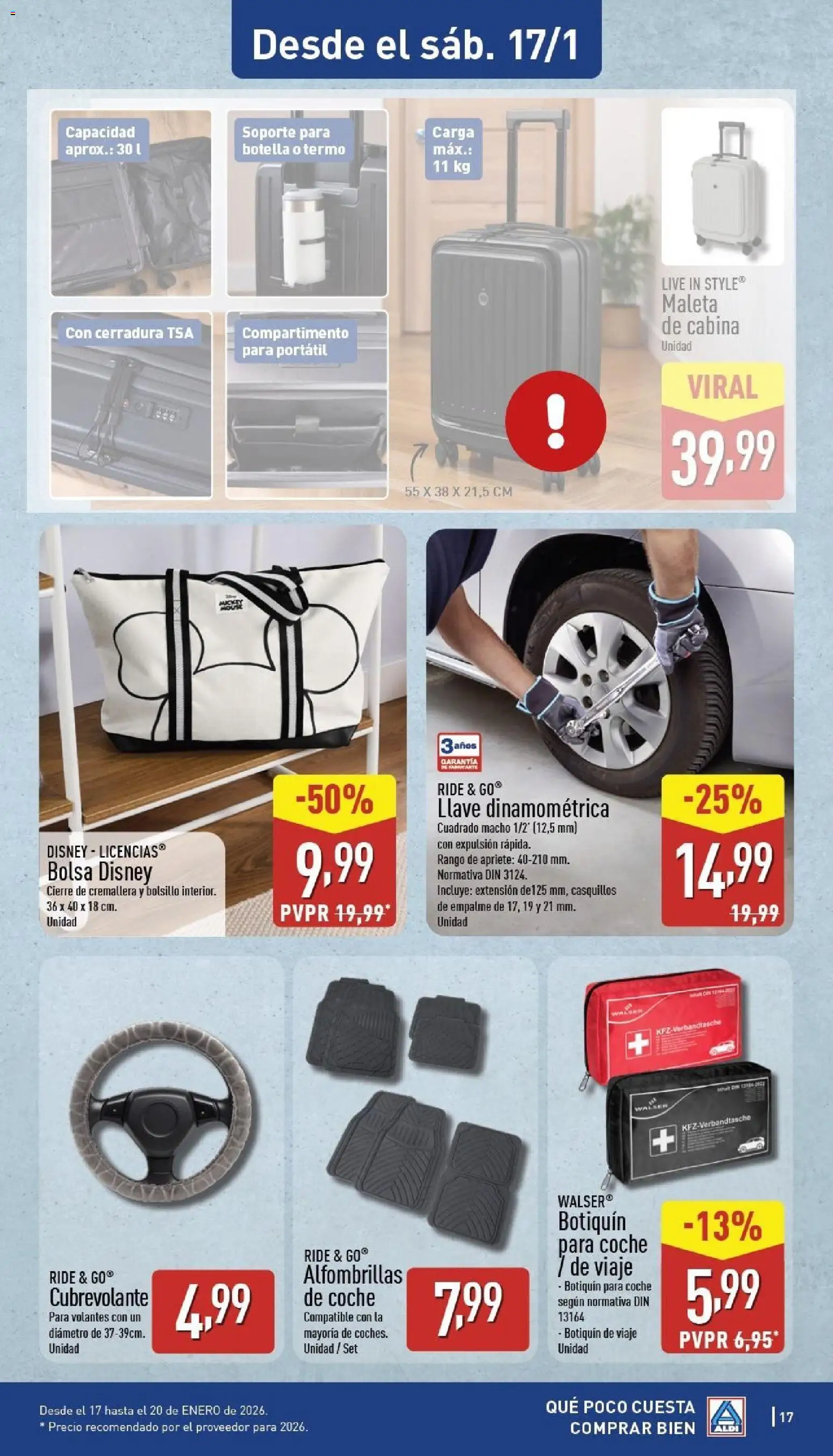 Aldi folleto Canarias │ válido desde el 12.01.2026 | Página: 17 | Productos: Maleta, Bolsa