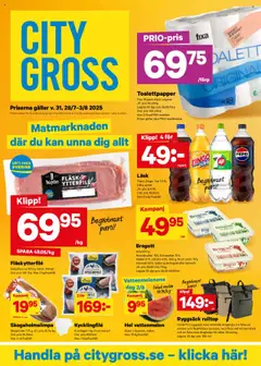 City Gross - erbjudanden - Förhandsvisning av reklamblad från butik City Gross aktuell från 28.07.2025