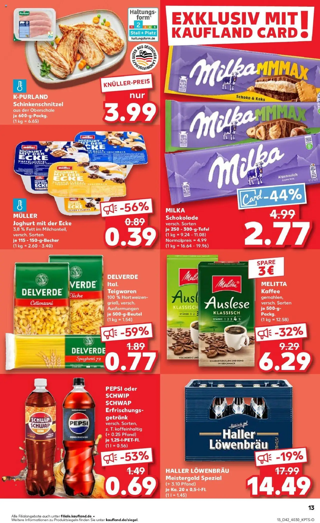 Kaufland prospekt Ellwangen (Jagst)	 – gültig ab 19.10.2025 | Seite: 13 | Produkte: Melitta kaffee, Joghurt, Milka, Pepsi