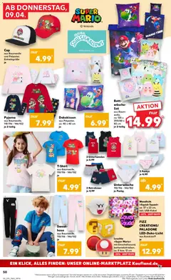 T-Shirt, aus Baumwolle, 110/116 - 146/152 je ab 09.04.2026 gültig | Seite: 50 | Produkte: T-Shirt, Bett, Hose, Pyjama