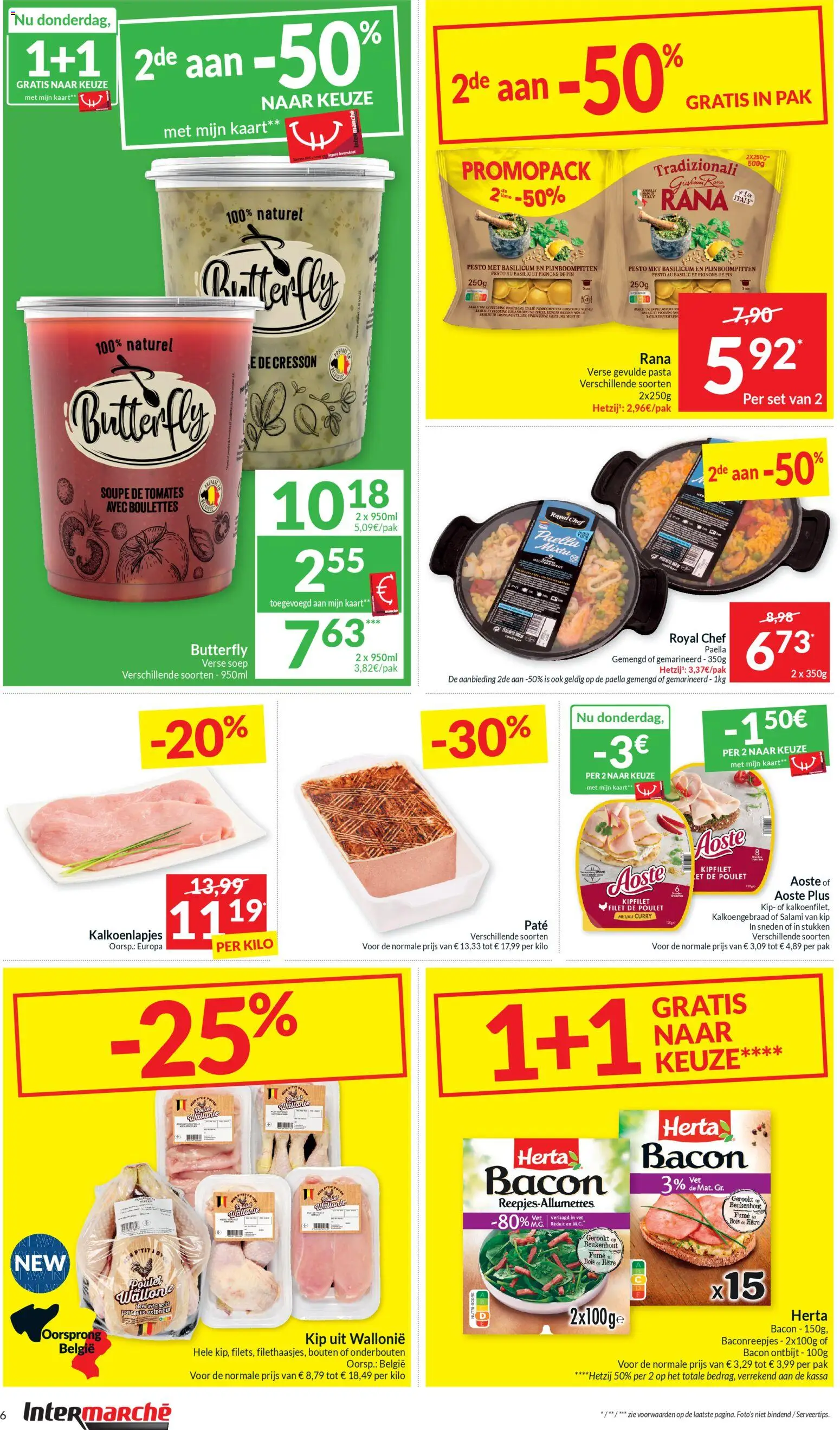 {H1} | Pagina: 6 | Producten: Bacon, Kip, Pin, Salami