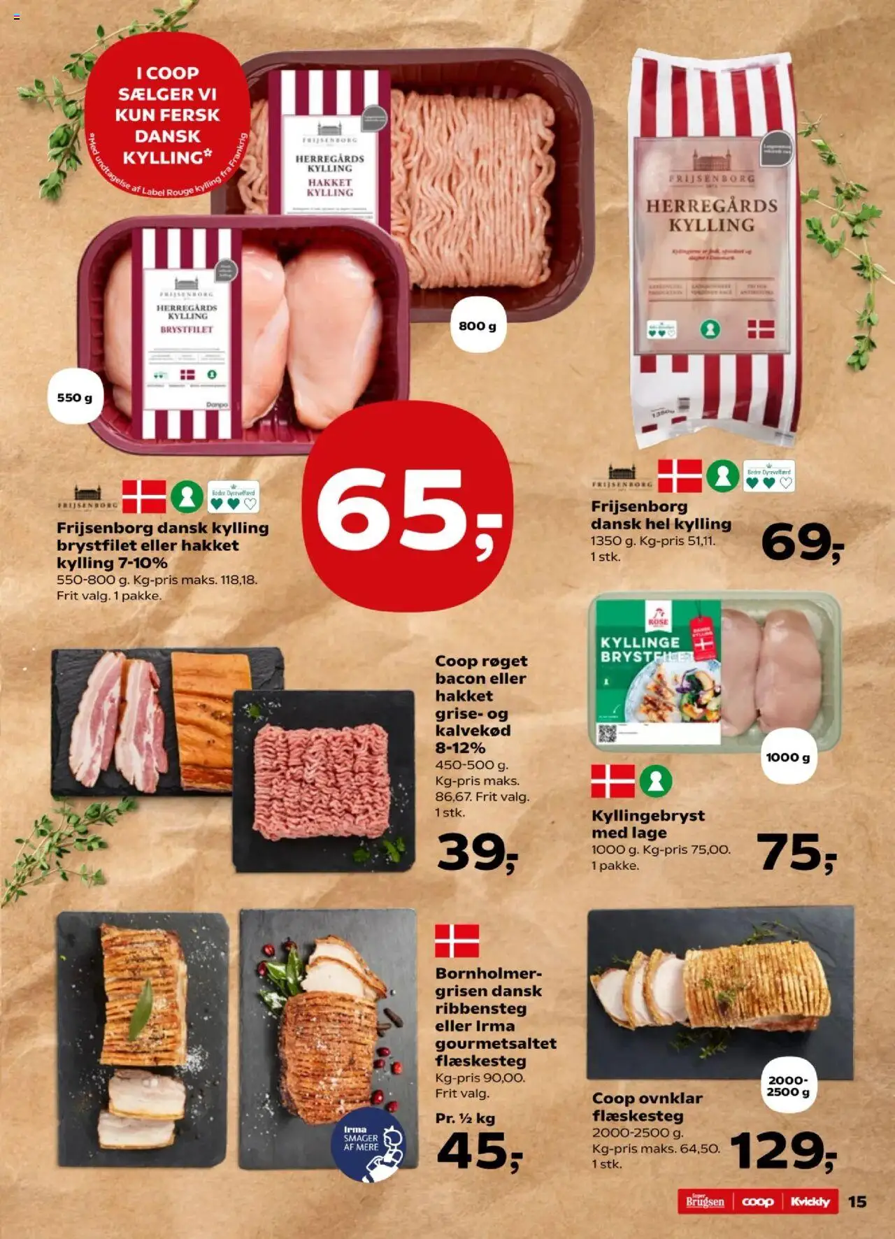 Super Brugsen tilbudsavis – gyldig fra 17.10.2025 | Side: 15 | Produkter: Flæskesteg, Bacon