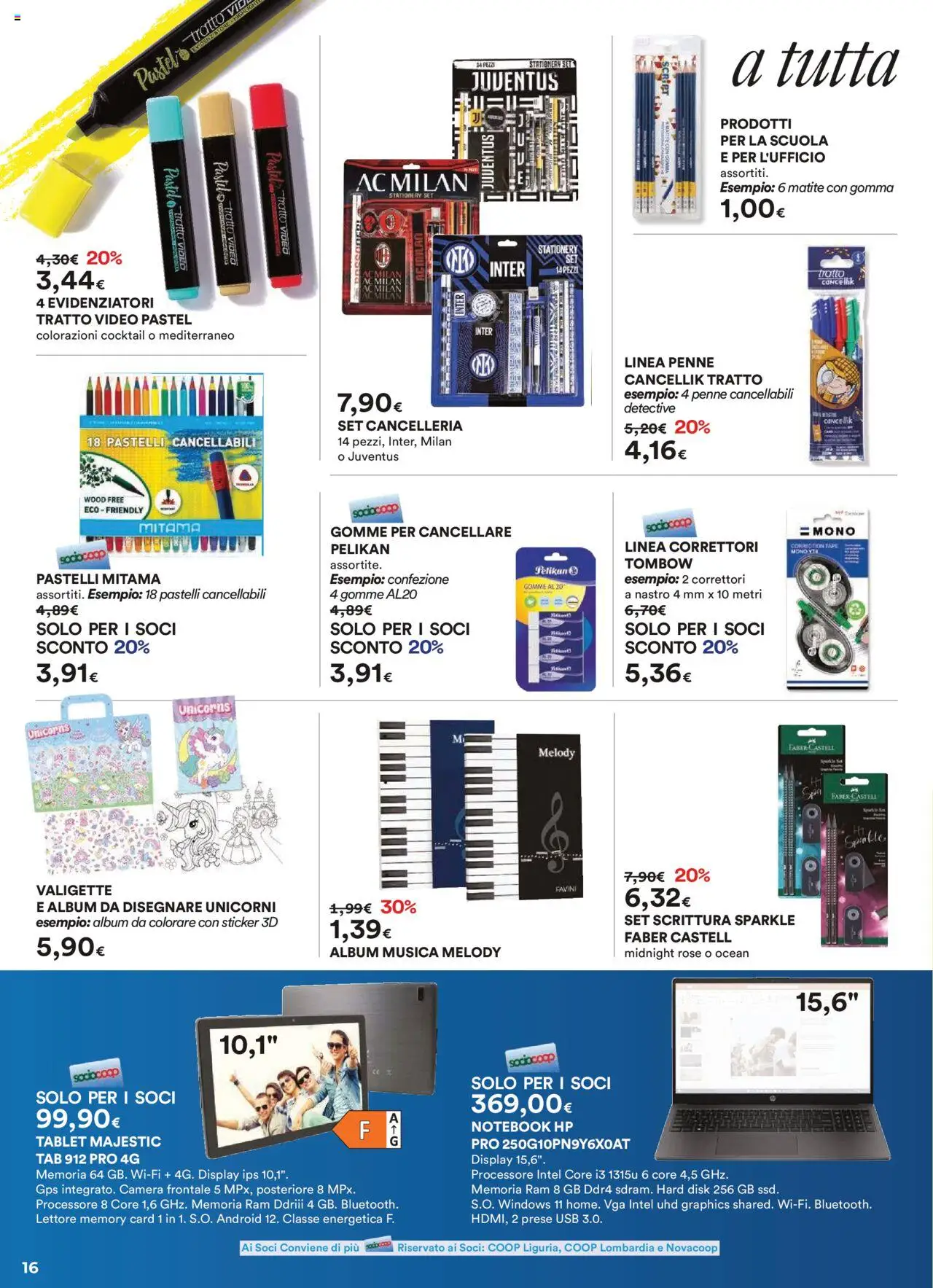 Volantino Ipercoop del 28.08.2025 | Pagina: 16 | Prodotti: Tablet, Video, USB, Penne