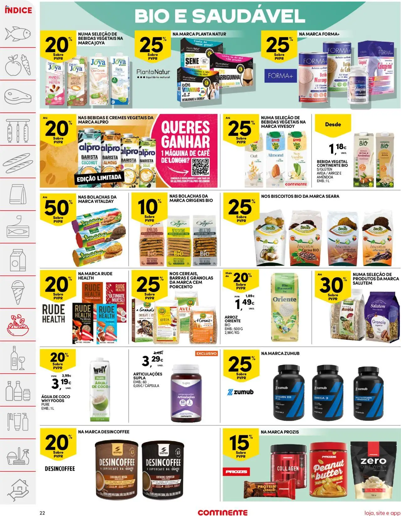 Continente folheto │ válido de 21.10.2025 | Página: 22 | Produtos: Soja, Aveia, Máquina de café, Chocolate